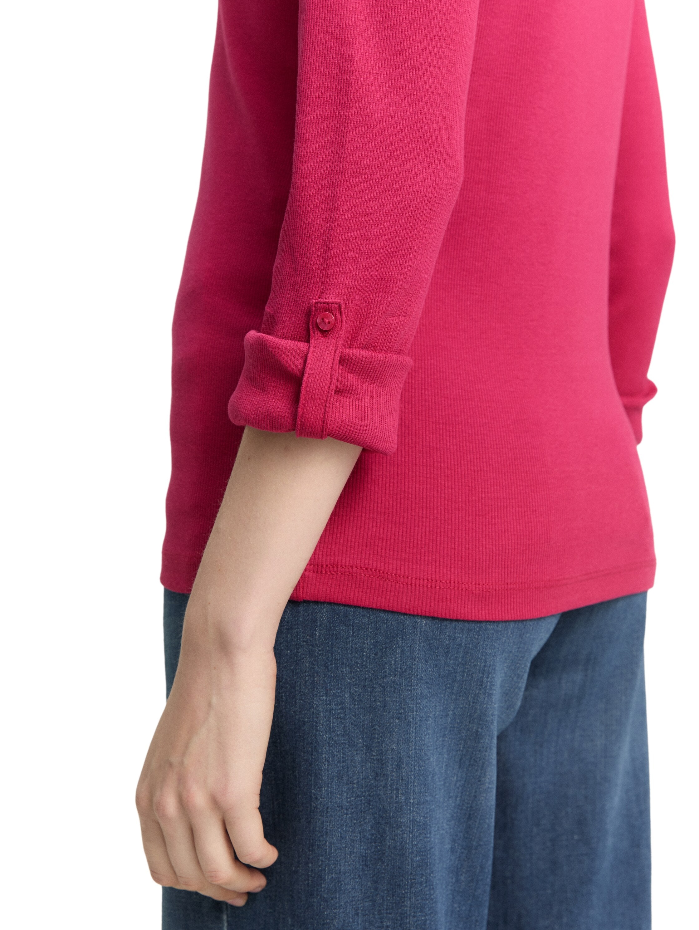 TOM TAILOR T-shirt Henleys , mit Turn-Up-Arm
