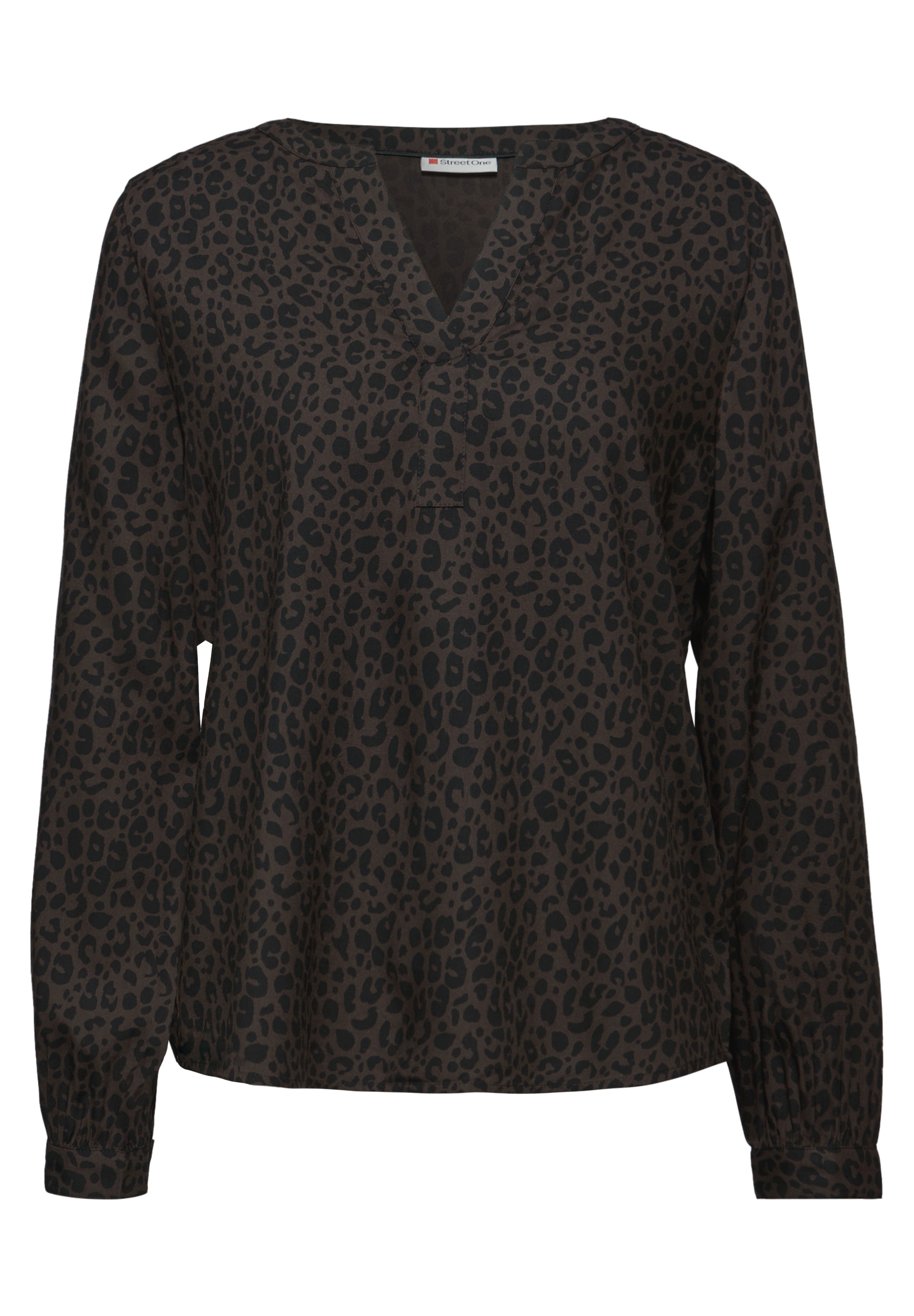 STREET ONE Langarmbluse mit Leo-Print, im Tunika-Stil