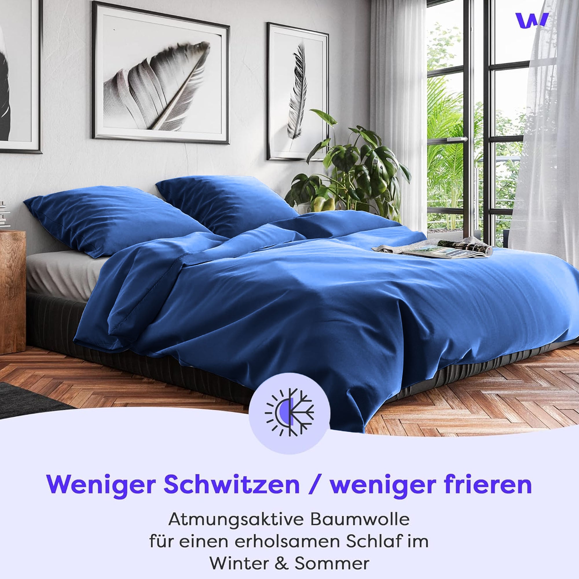 Wolkenfeld Housse de coussin »Renforcé Kissenbezug Baumwolle - Natürlich weiches Schlafgefühl« Grösse 80x80, 40x80 und 70x90 cm; versteckter Reissverschluss
