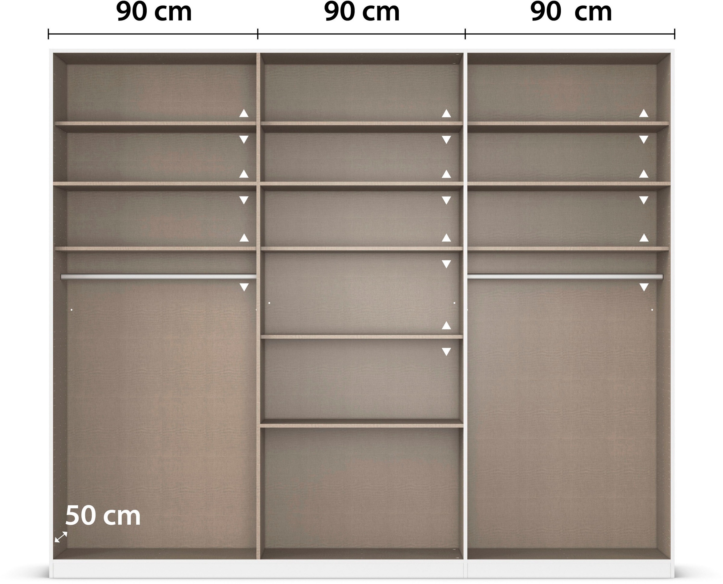 rauch Kleiderschrank »Schrank Drehtürenschrank Garderobe Ankleide Schlafzimmer HILDESHEIM« Breiten: 185/275 cm, Höhe 231 cm,  oberste Schublade mit praktischer Facheinteilung MADE IN GERMANY