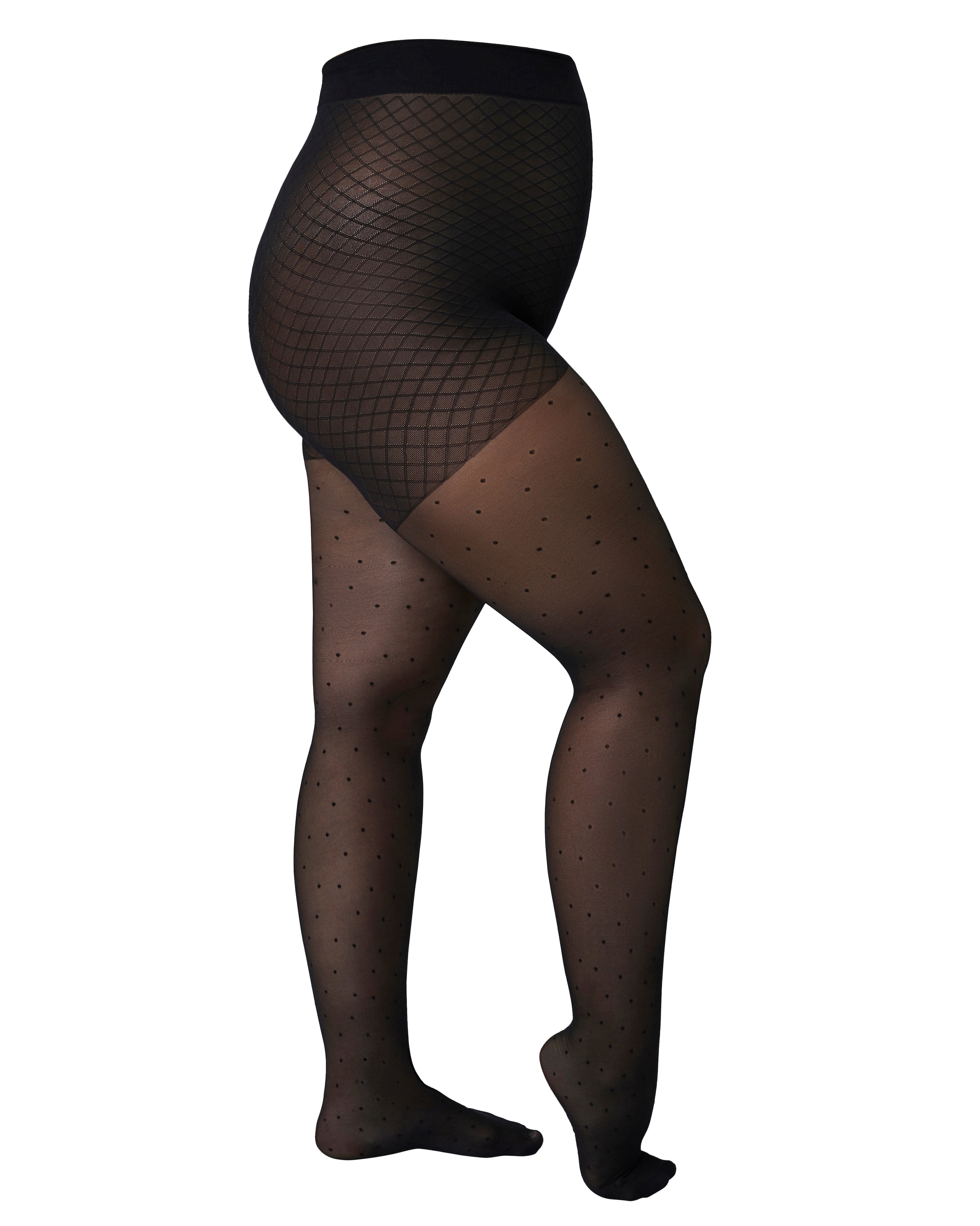 Camano Feinstrumpfhose »fine curvy« 40 DEN Curvy-Tights, Tupfen-Allover