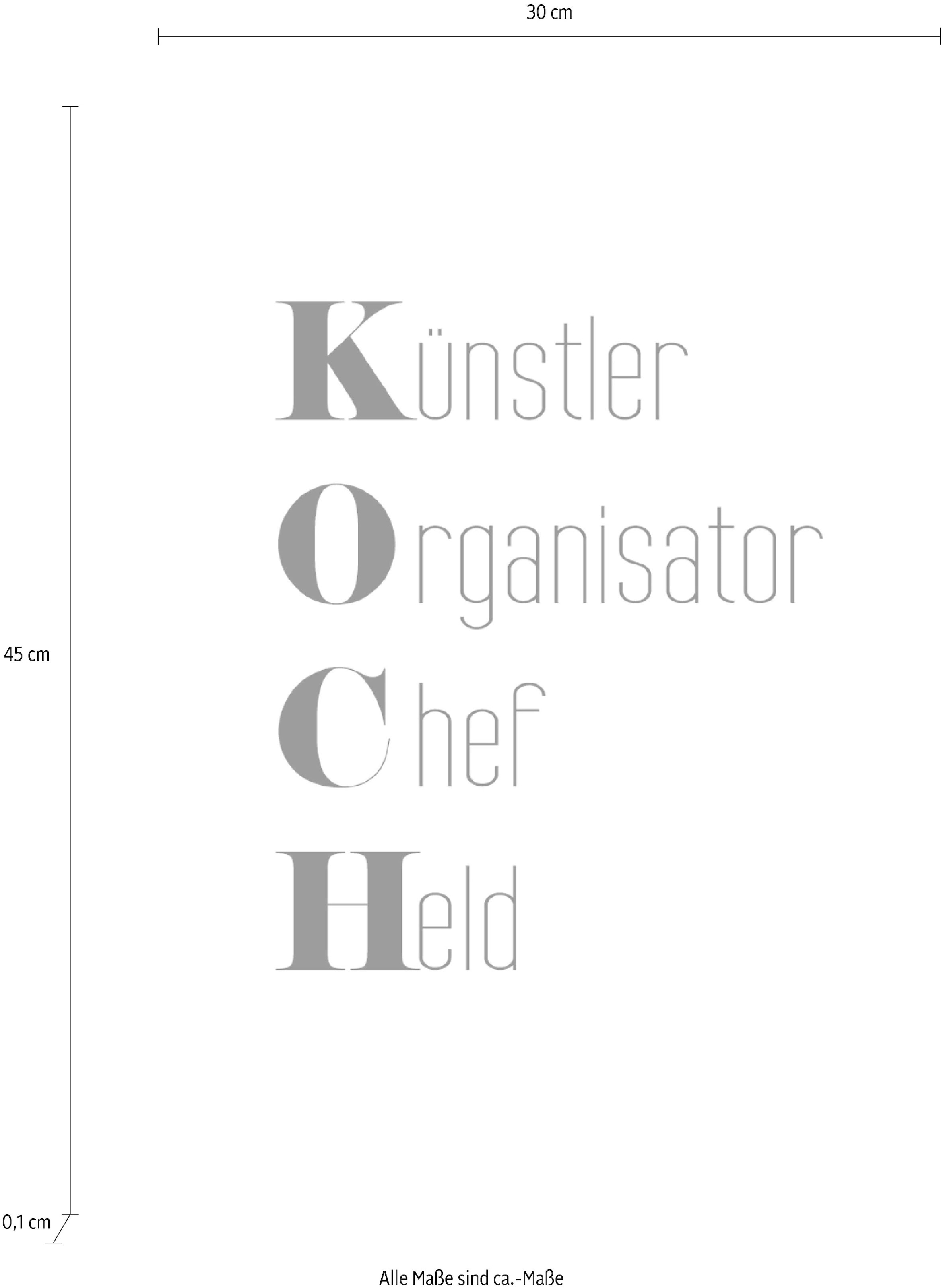 queence Wanddekoobjekt »KOCH« Stahlschild, Blechschild, Spruch, Witzig, Wanddeko, retro, 20x30cm