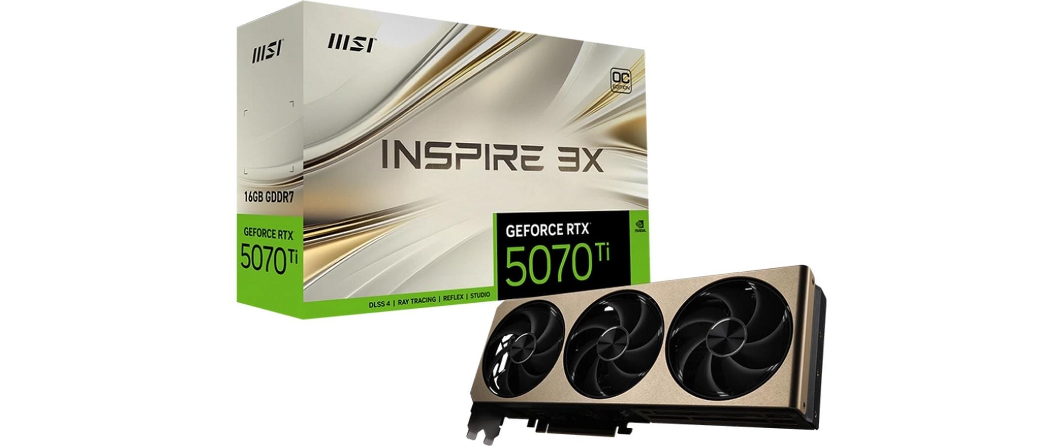 MSI Grafikkarte »GeForce RTX 5070 TI 16G INSPIRE 3X OC« 16 GB