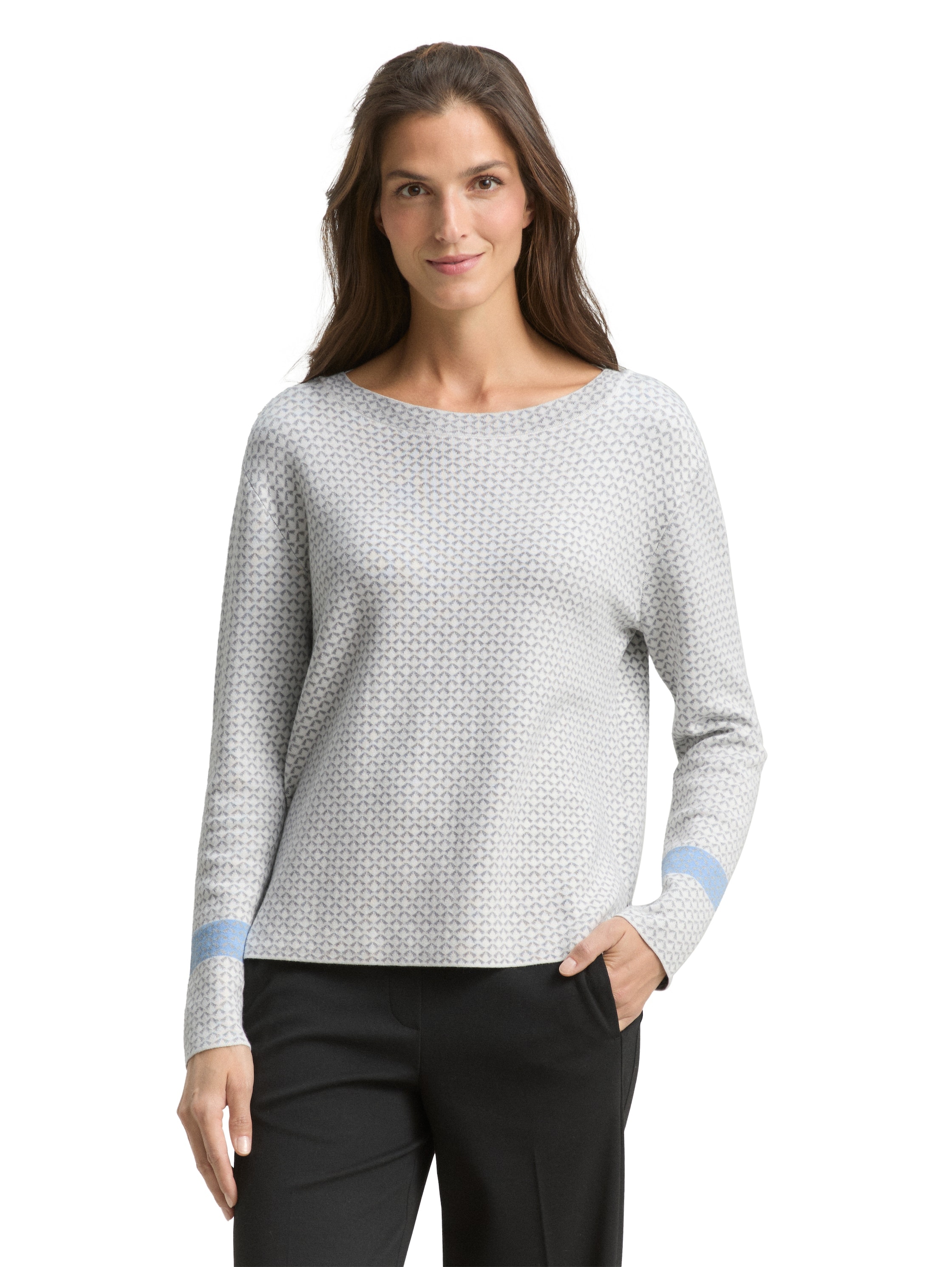 TOM TAILOR Strickpullover mit All-Over Print