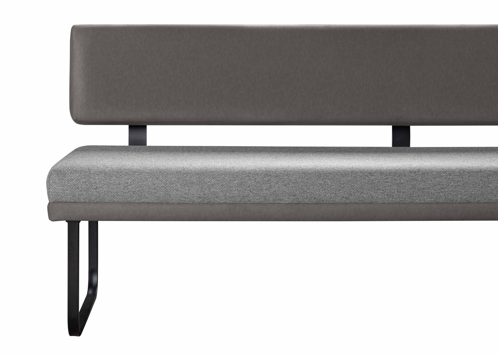 GOODproduct Eckbank »Gabi Esszimmerbank, Bank, Küchenbank, Polsterbank« Gestell aus matt-schwarzem Flachmetall, stabil, 2-Stoff-Design