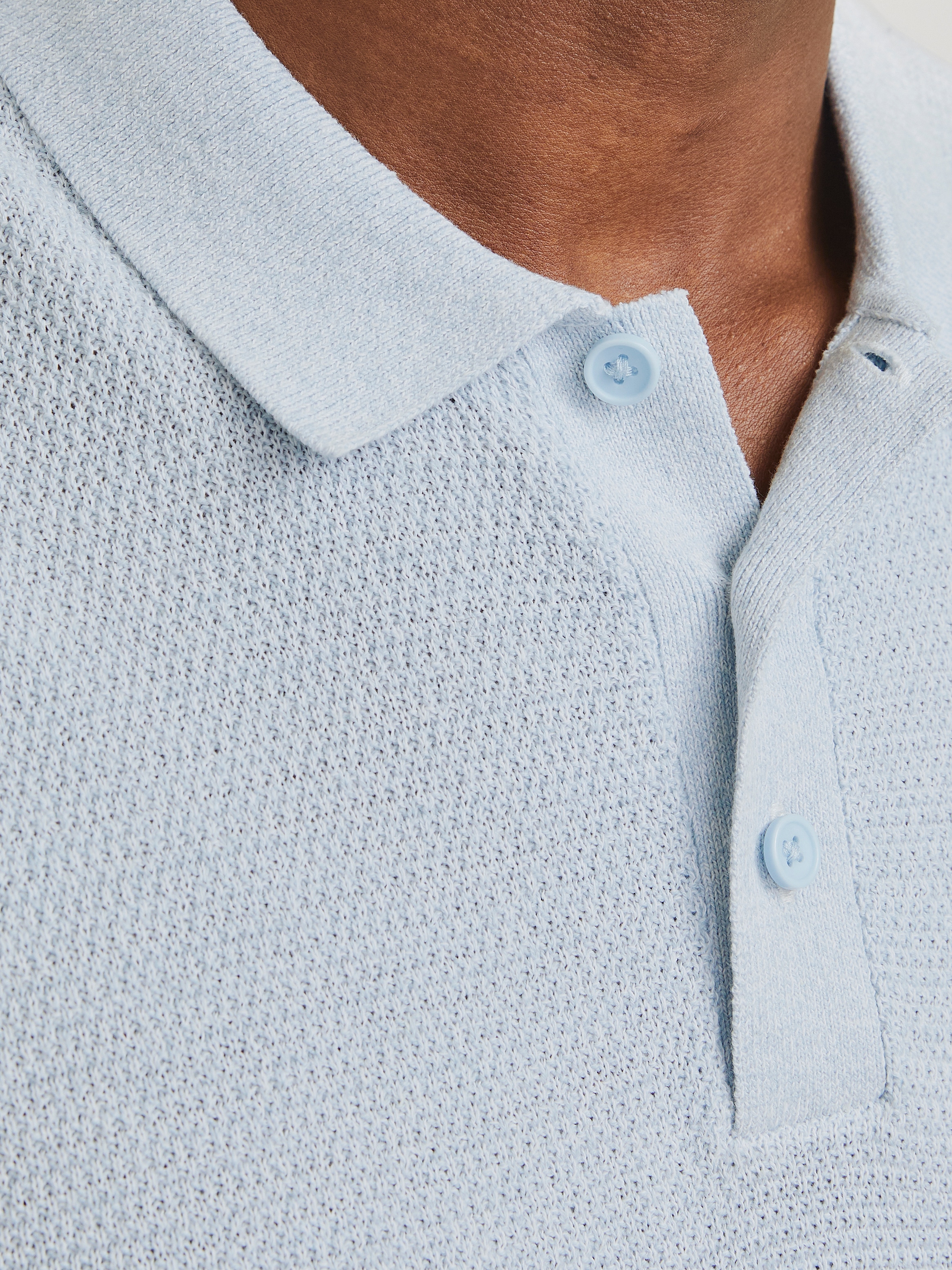 Jack & Jones Pull à manches courtes »JJEGEORGE KNIT POLO SS SN« mit Polo Kragen