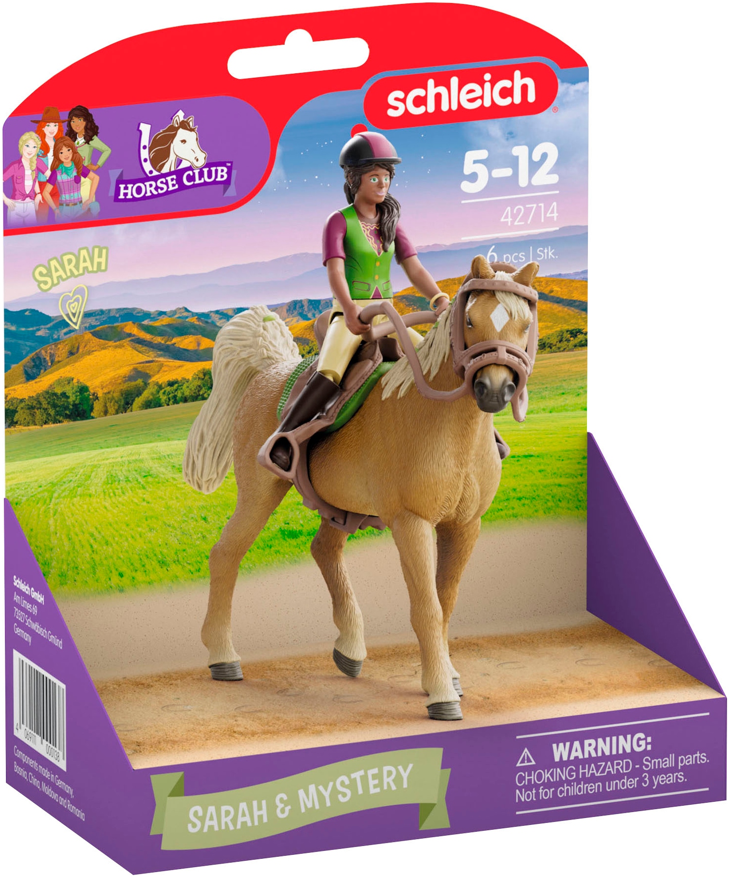Schleich® Personnage de jeu »HORSE CLUB, Sarah & Mystery  (42714)« Made in Europe
