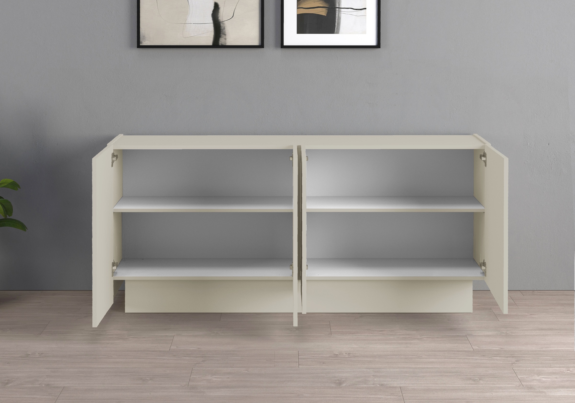 INOSIGN Sideboard »VELA, Sideboard, Breite 160 cm, Design mit schrägen Türen« 1 cuis tlg. Made in Italy, Masse-B/T/H: 160x35x75,Sideboard, Anrichte, Kommode