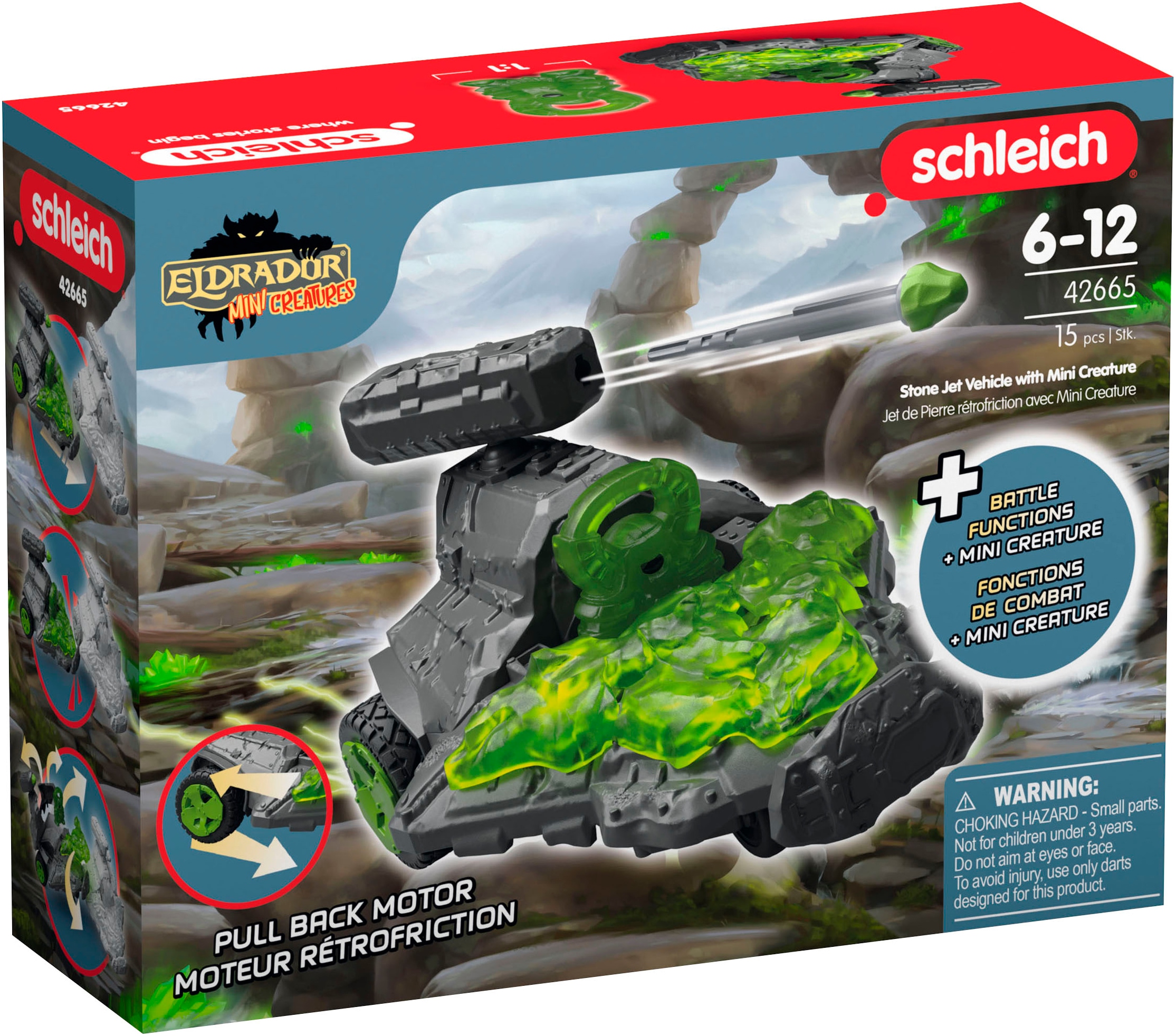 Schleich® Voiture-jouet »ELDRADOR® CREATURES, Stein Düsenjet Fahrzeug mit Mini Cretaure (42665)« Made in Europe