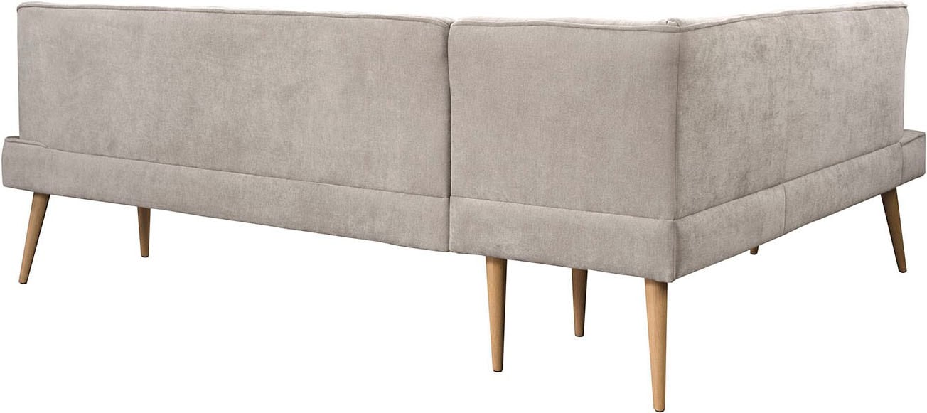 exxpo - sofa fashion Banc d'angle »Latte« couture moderne siège et dossier, confortable et élégant, pied en bois haut