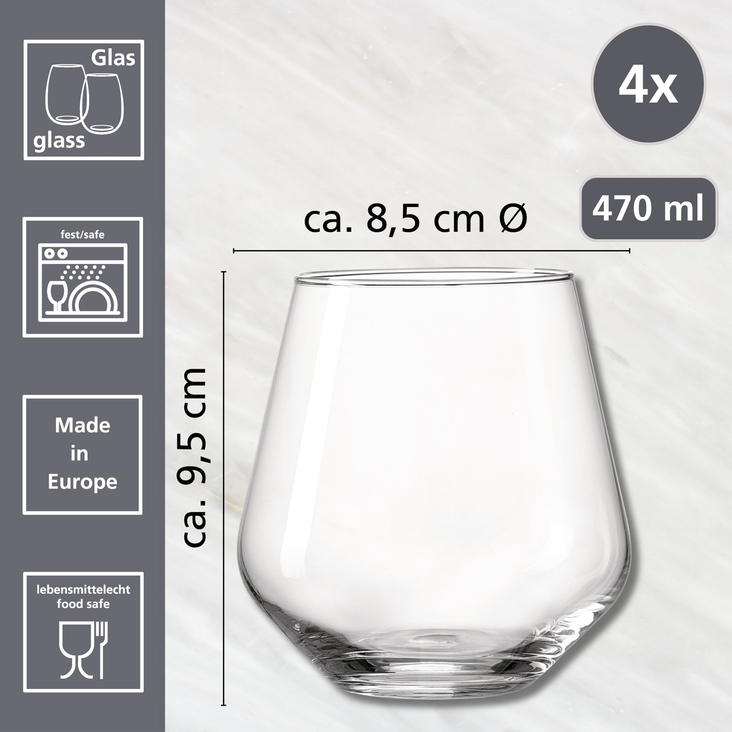 Ritzenhoff & Breker Verre à whisky »Rumba« 4er Set, je 470 ml