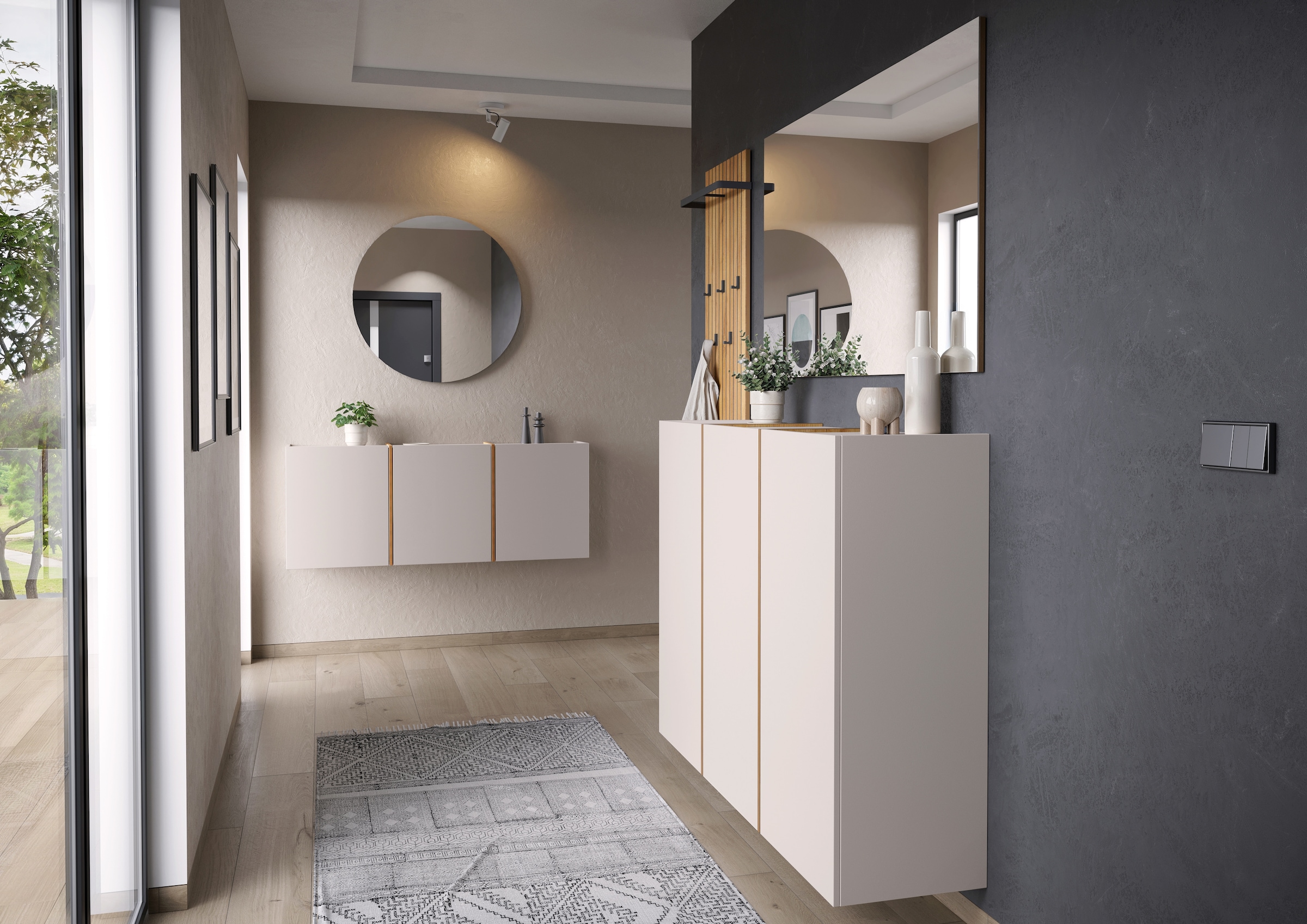 GERMANIA Armoire multi-usages »GW-Libbiano Plus« 1 cuis tlg. griffloses Design mit Balkonoptik