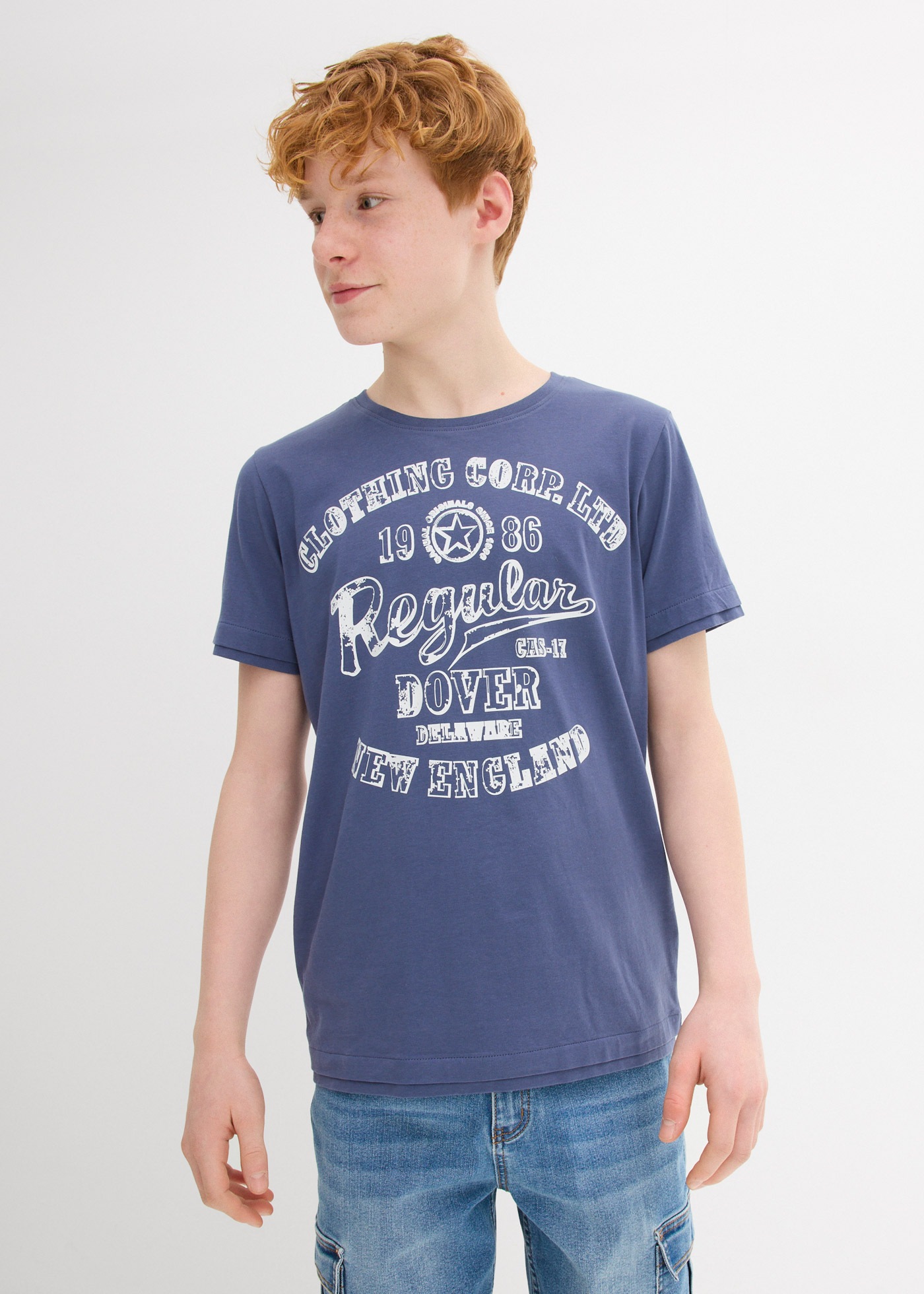 bonprix T-shirt Paquet, 2 cuis bequeme Passform, Kurzarm-Design, aus reiner Baumwolle