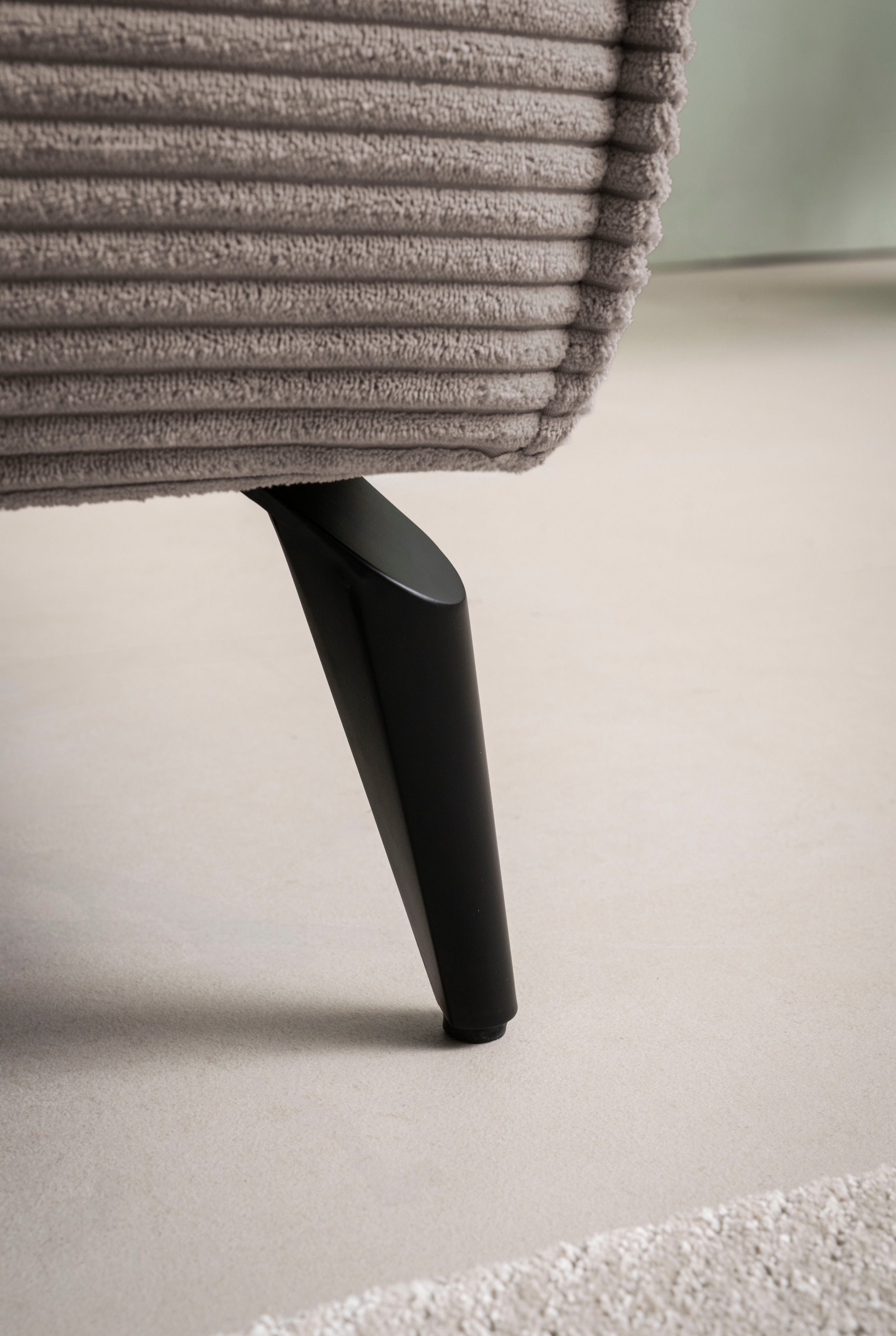 andas Canapé d'angle »TVINNU, L-Form, 275cm, in Cord und Leinenoptik« wahlweise Recamiere rechts/links, schwarze Füsse, bequemer Sitzkomfort