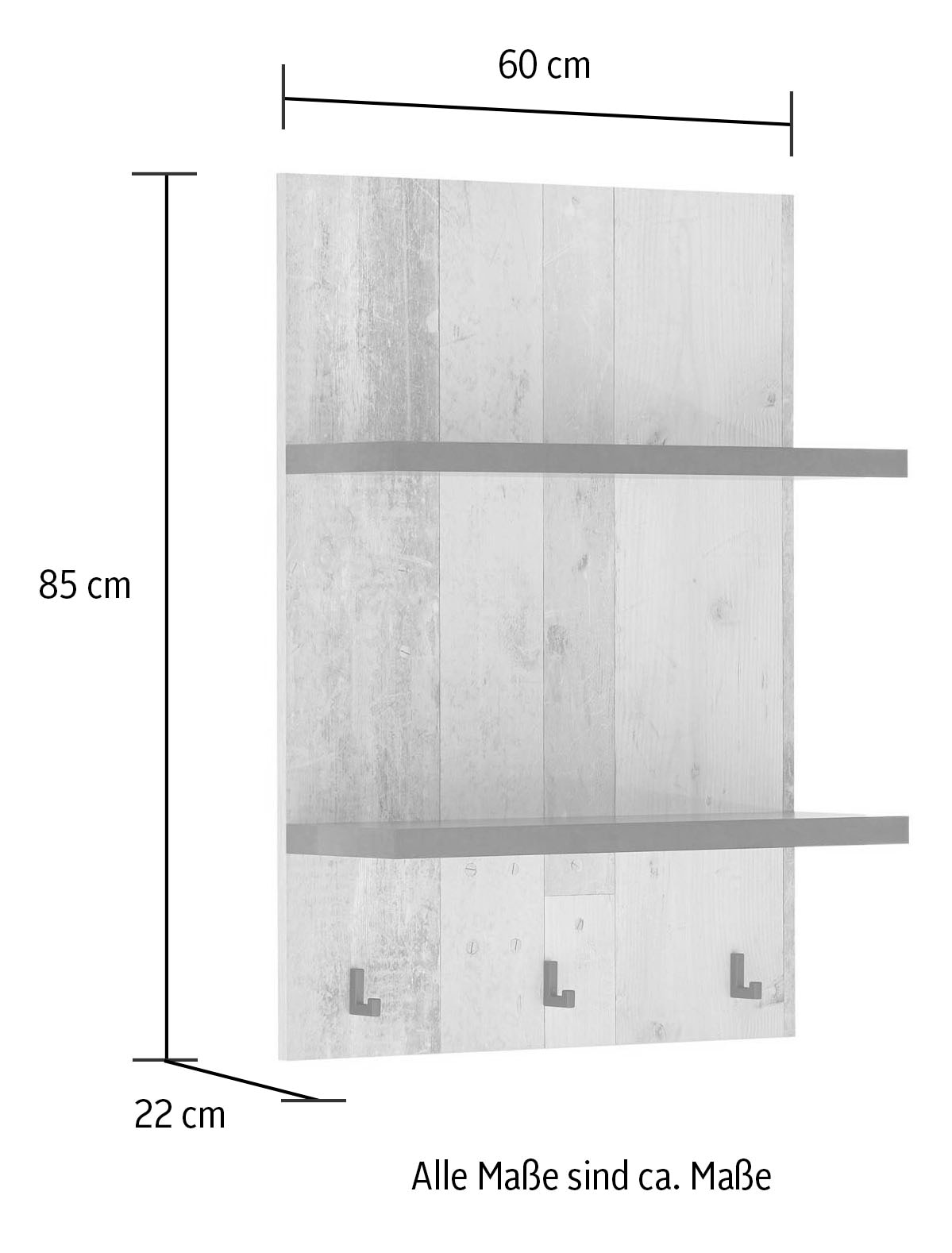 Home affaire Wandregal »Sherwood« Breite 60 cm, in modernem Holz Dekor, 28 mm starke Ablageböden