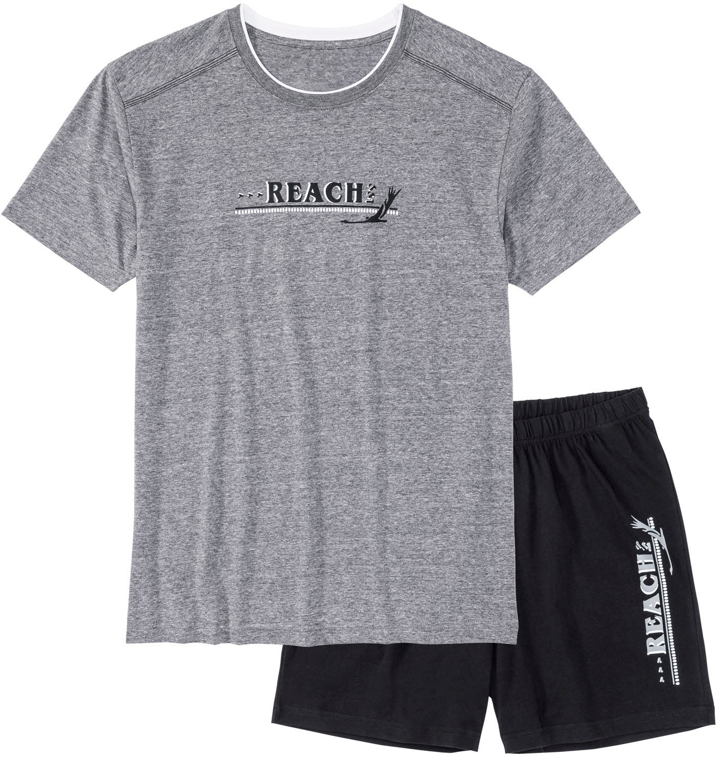 bonprix Shorty »Shorty mit weicher Baumwolle« Set, 2 bequeme Passform, aus Baumwolle und Viskose, mit Frontmotiv