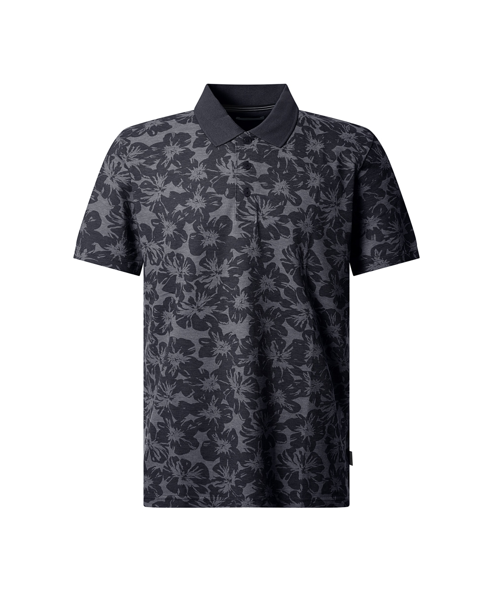 Pierre Cardin Poloshirt »Polo piqué alloverprint« hüftbedeckende Passform, mit Knopfleiste