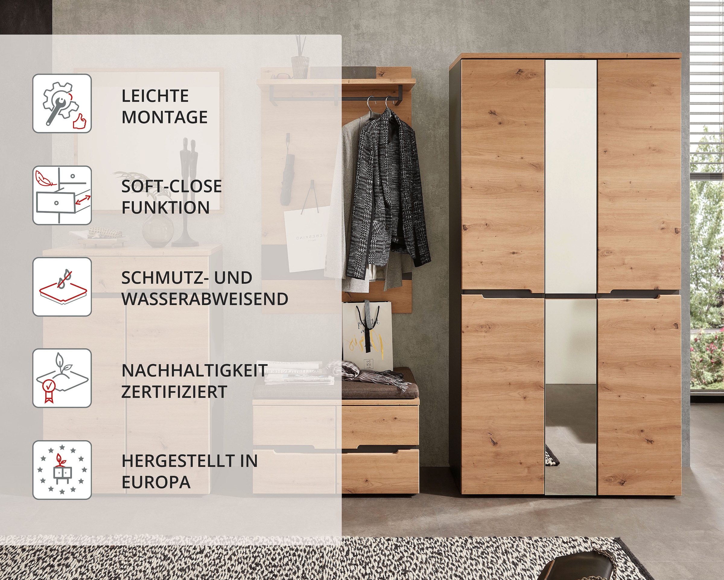 Innostyle Garderoben-Set »MEMPHIS« Komplett-Set, 5 Stk. tlg.