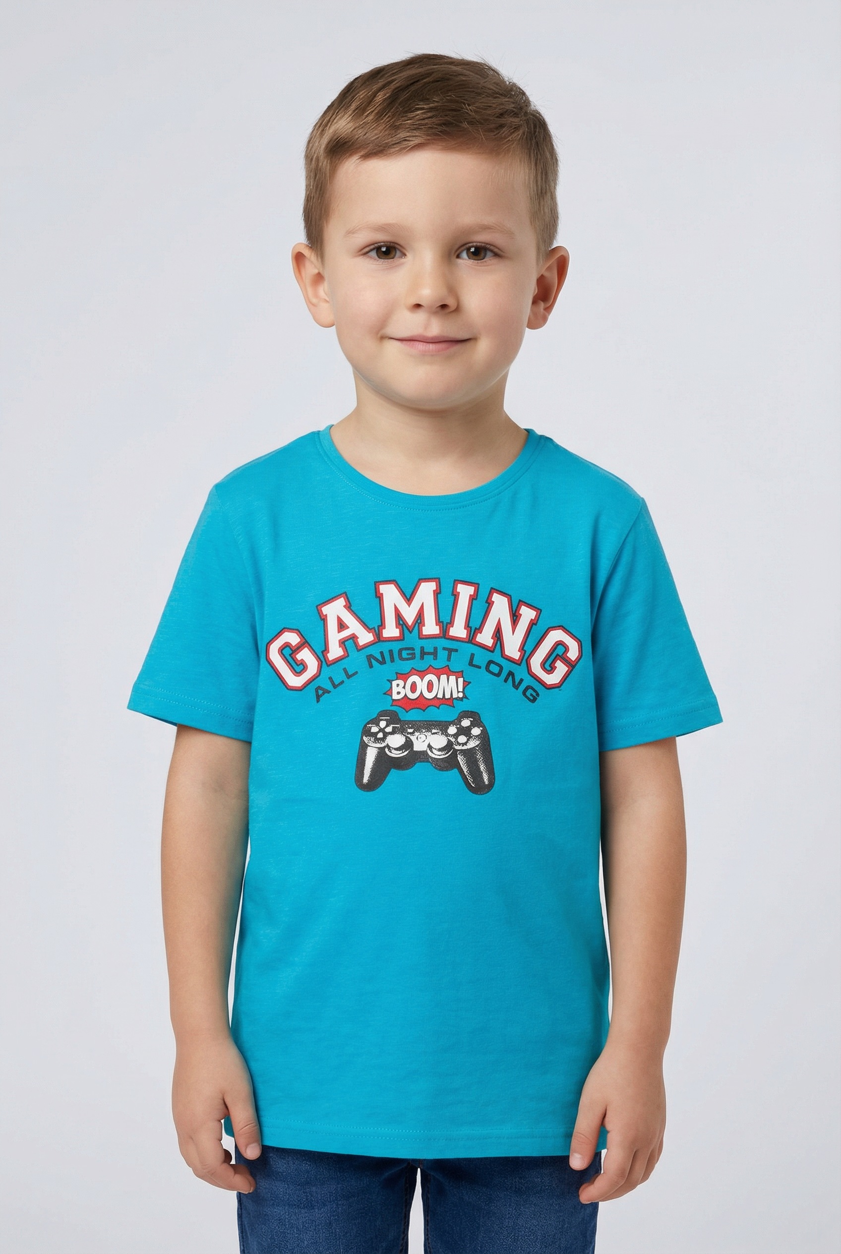 bonprix T-shirt Packung, 2 cuis bequeme Passform, Kurzarm, mit Frontdruck, aus Baumwolle