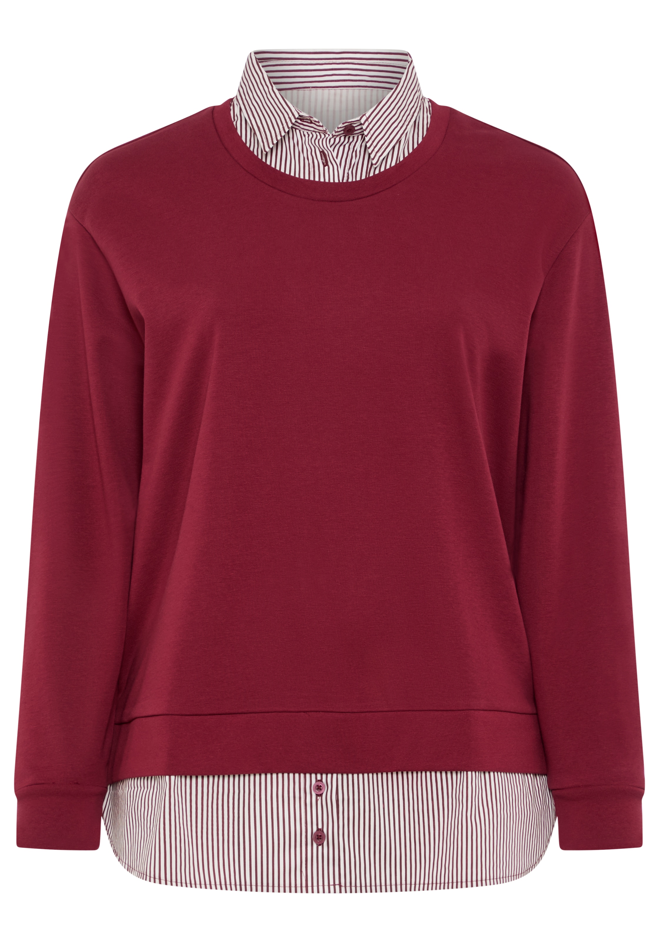 Laura Scott CURVE Pull »Grosse Grössen«, avec empiècement de blouse élégant
