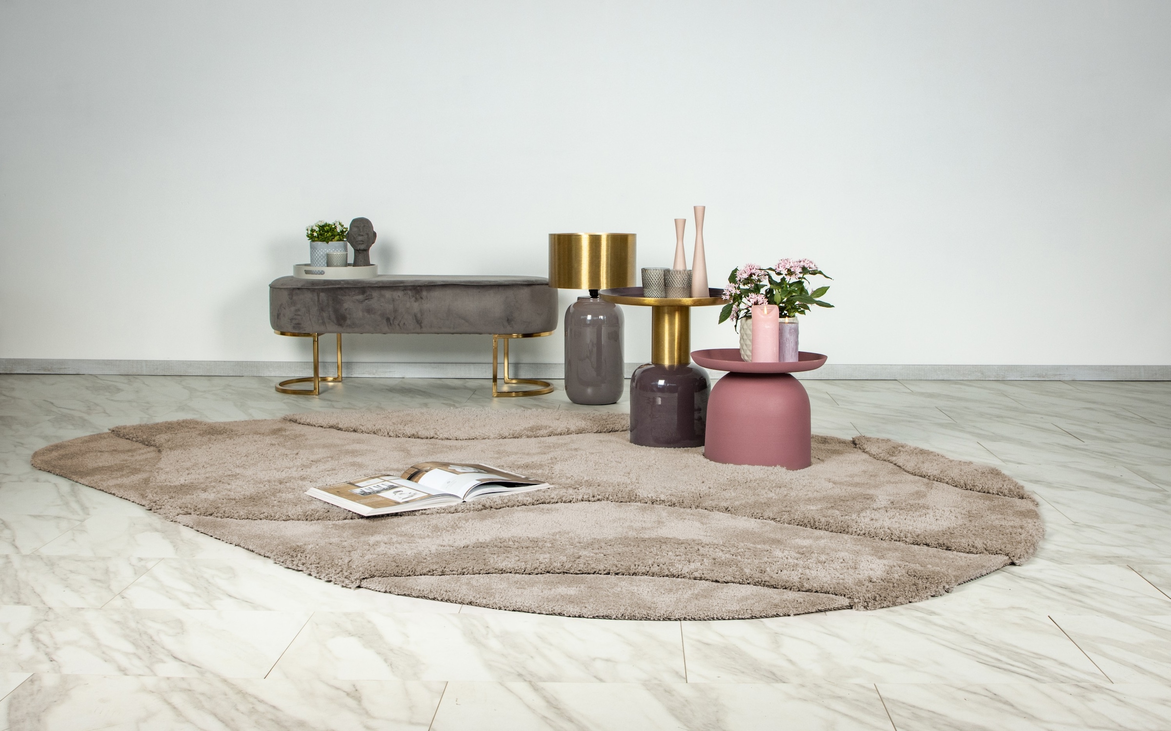 Kayoom Tapis »Pulp 225« ovale 20 mm Höhe Hochflor, Hoch Tief Struktur, besondere Form. alle Räume