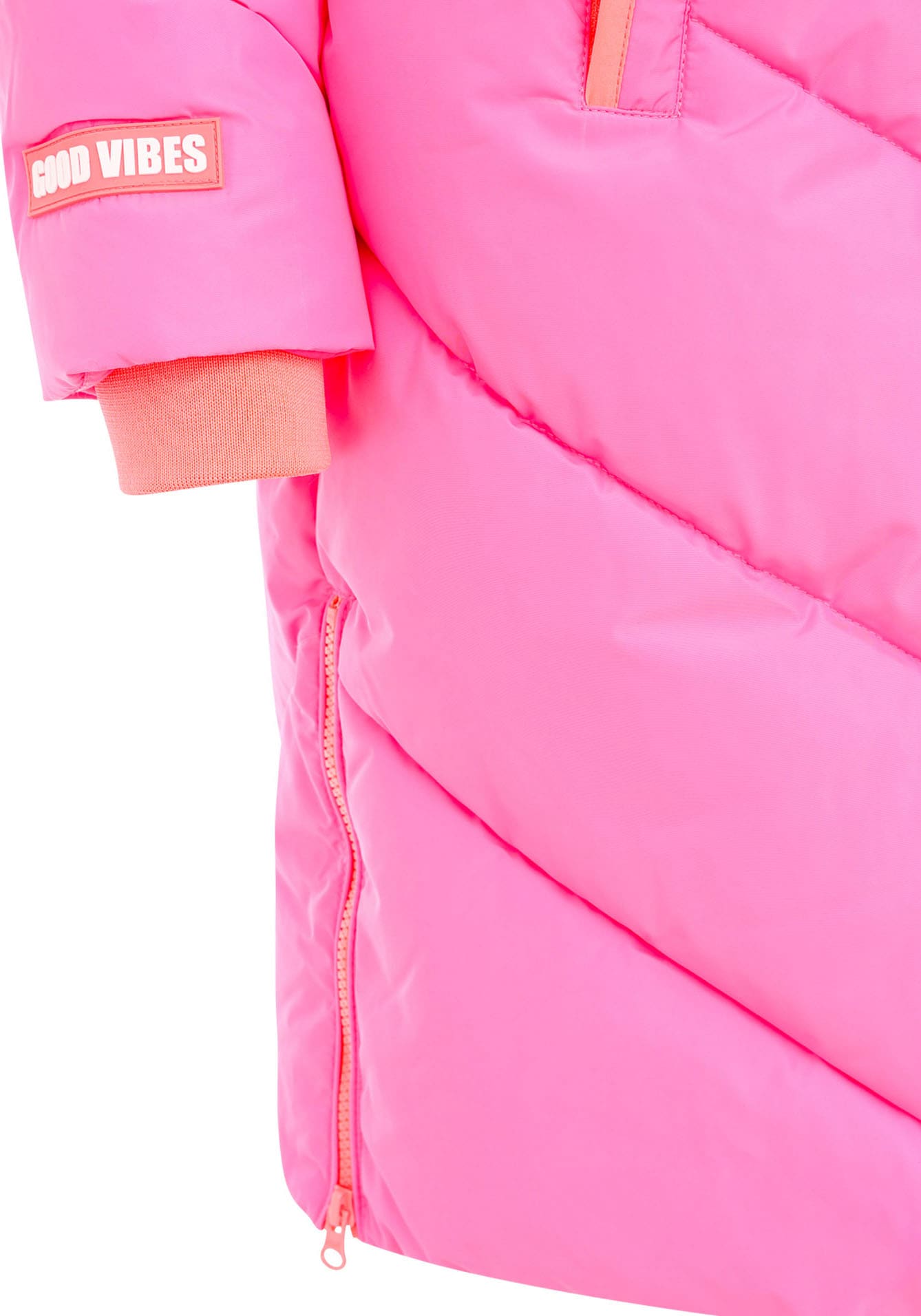 Zwillingsherz Steppjacke »"Good Vibes Only"« mit Kapuze mit Kapuze, Backprint und bedrucktem Zugband