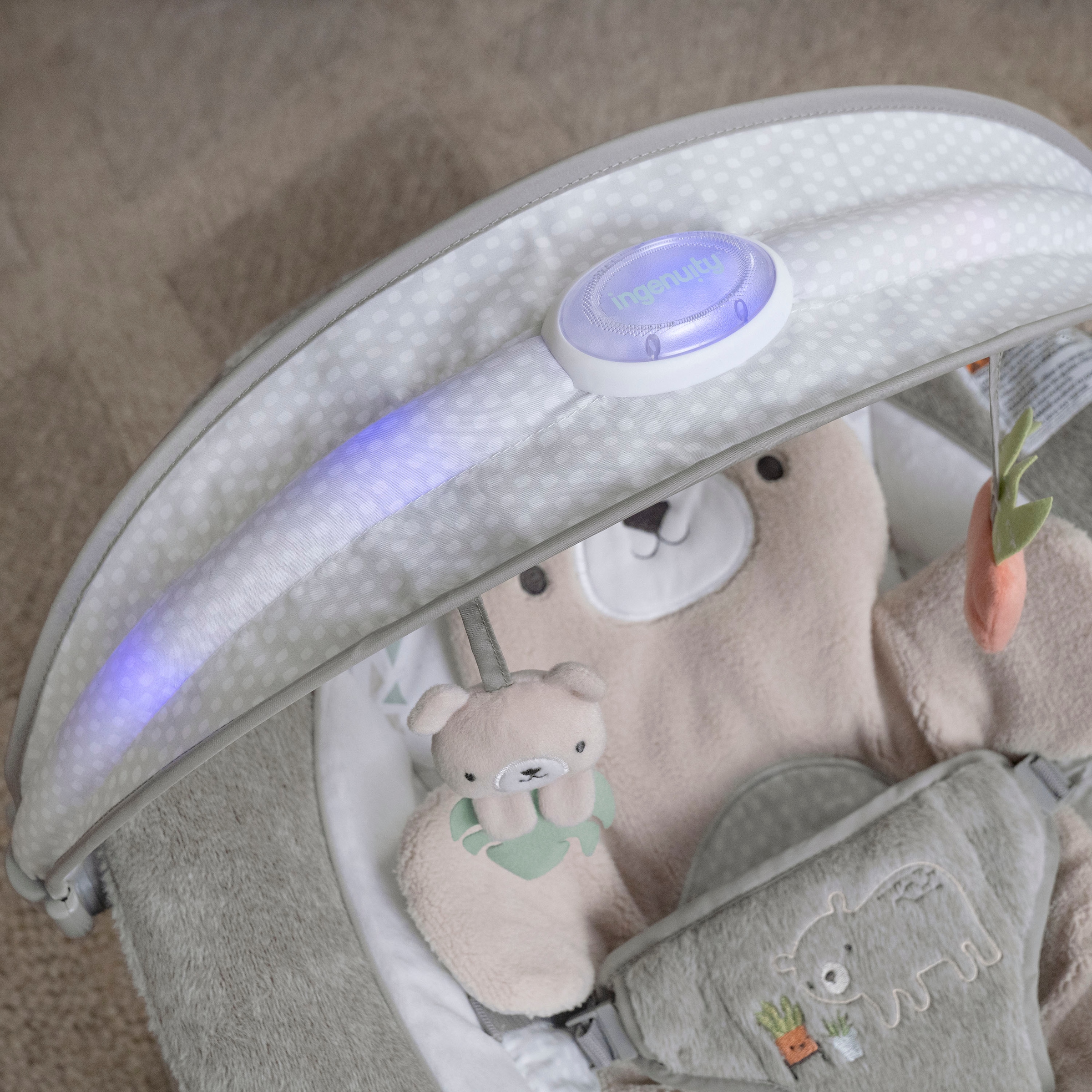 ingenuity Babyschaukel »InLighten Bouncer™ - Nate™« bis 9 kg mit Licht und Sound