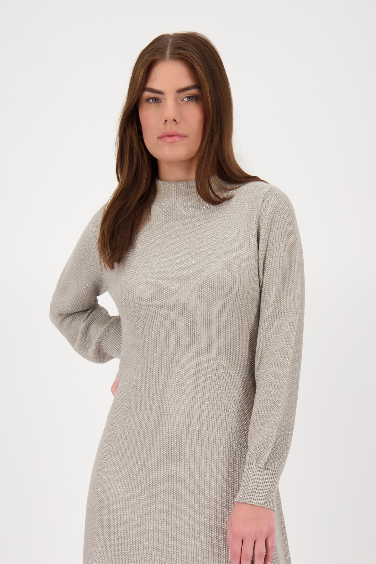 Monari Robe en tricot »Kleid Strick Lurex 92cm« Mit Rundhalsausschnitt