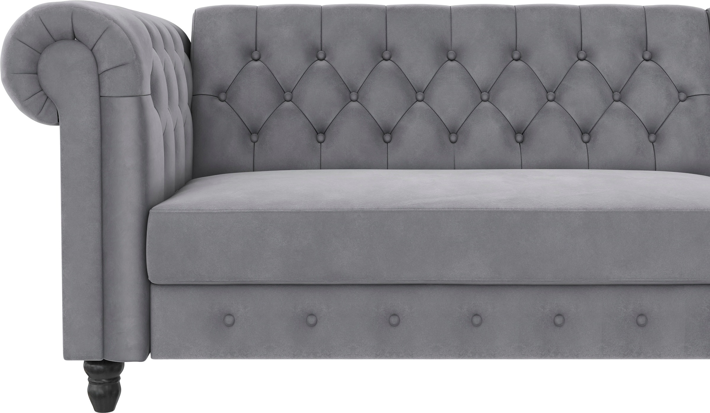 Dorel Home Canapé d'angle »Felix, L-Form, 241 cm (Liegefl.108x195 cm), Recamiere tauschbar,« verstellb. Rückenlehne, Bett-Funktion, Velours, Kunstleder, Vintage