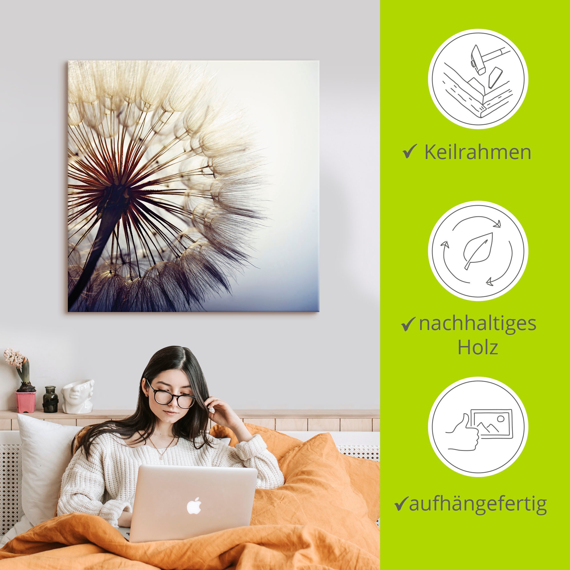Artland Wandbild »Grosse Pusteblume« Blumen 1 Stk. tlg. als Leinwandbild, Poster in verschied. Grössen