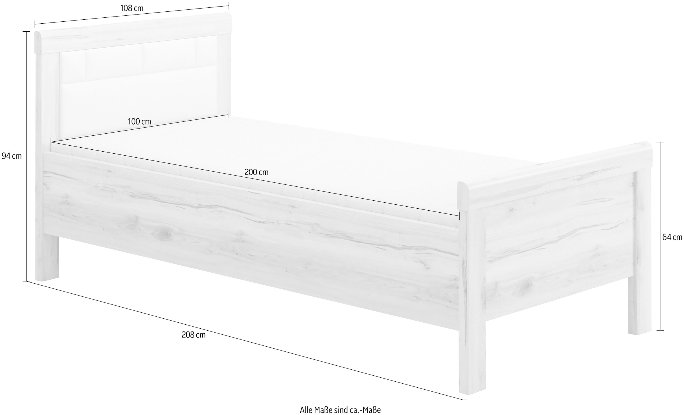 priess Einzelbett »Arnsberg Komfortbett mit flexibel höhenverstellbarer Liegefläche« Made in Germany mit Blauem Engel und Goldenem M ausgezeichnet