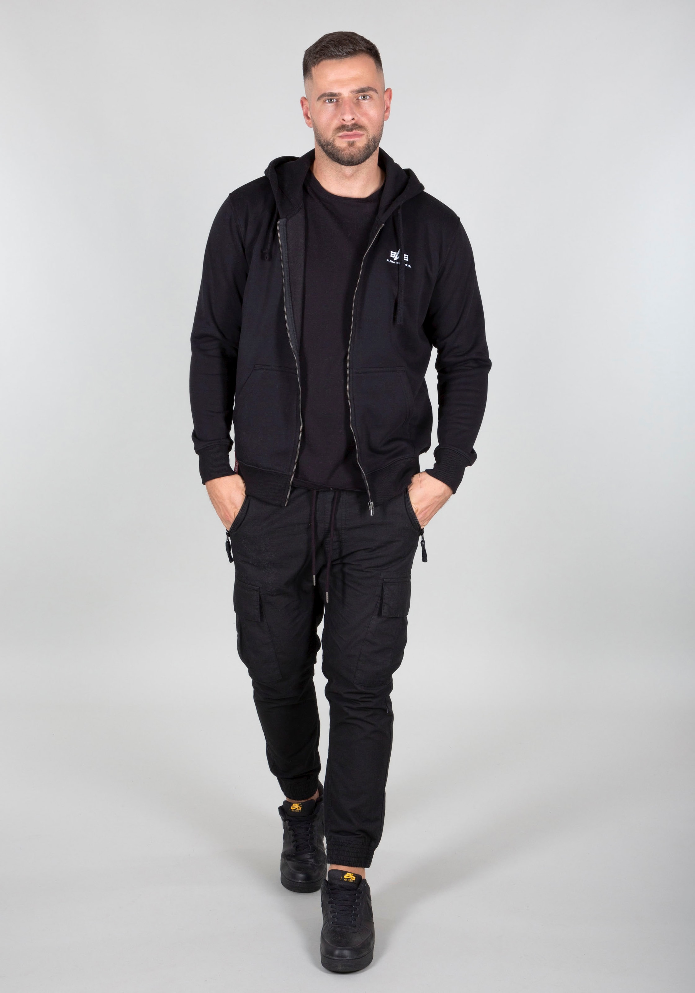 Alpha Industries Kapuzensweatjacke »Basic Zip Hoody SL« Baumwollmischung, regular fit