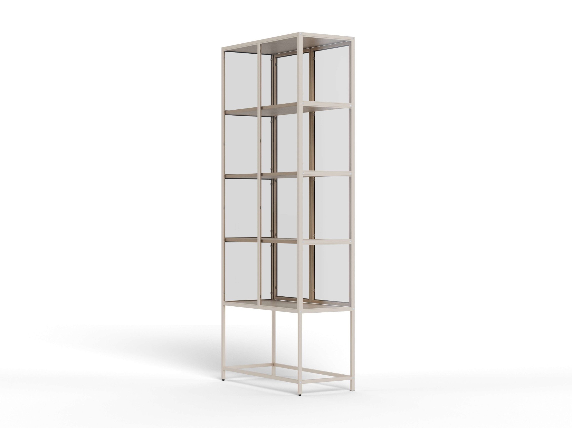 ACTONA GROUP Vitrine en verre »Seaford, Vitrine« Vitrine, acier gris, plateau supérieur et 4 étagères, 77 x 35 x 185,6 cm
