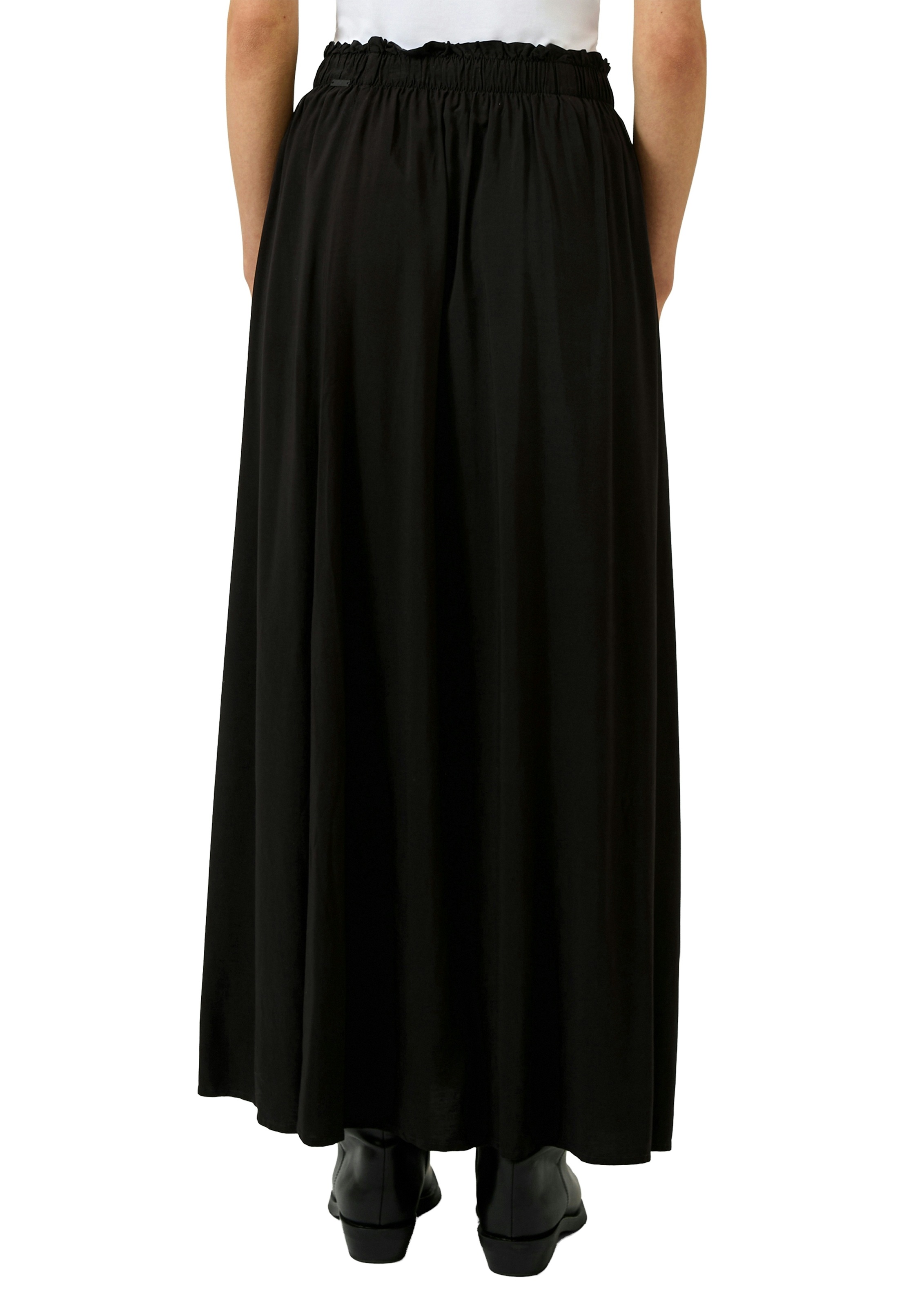 QS Maxi jupe jupe d'été avec ceinture élastique et en viscose pure