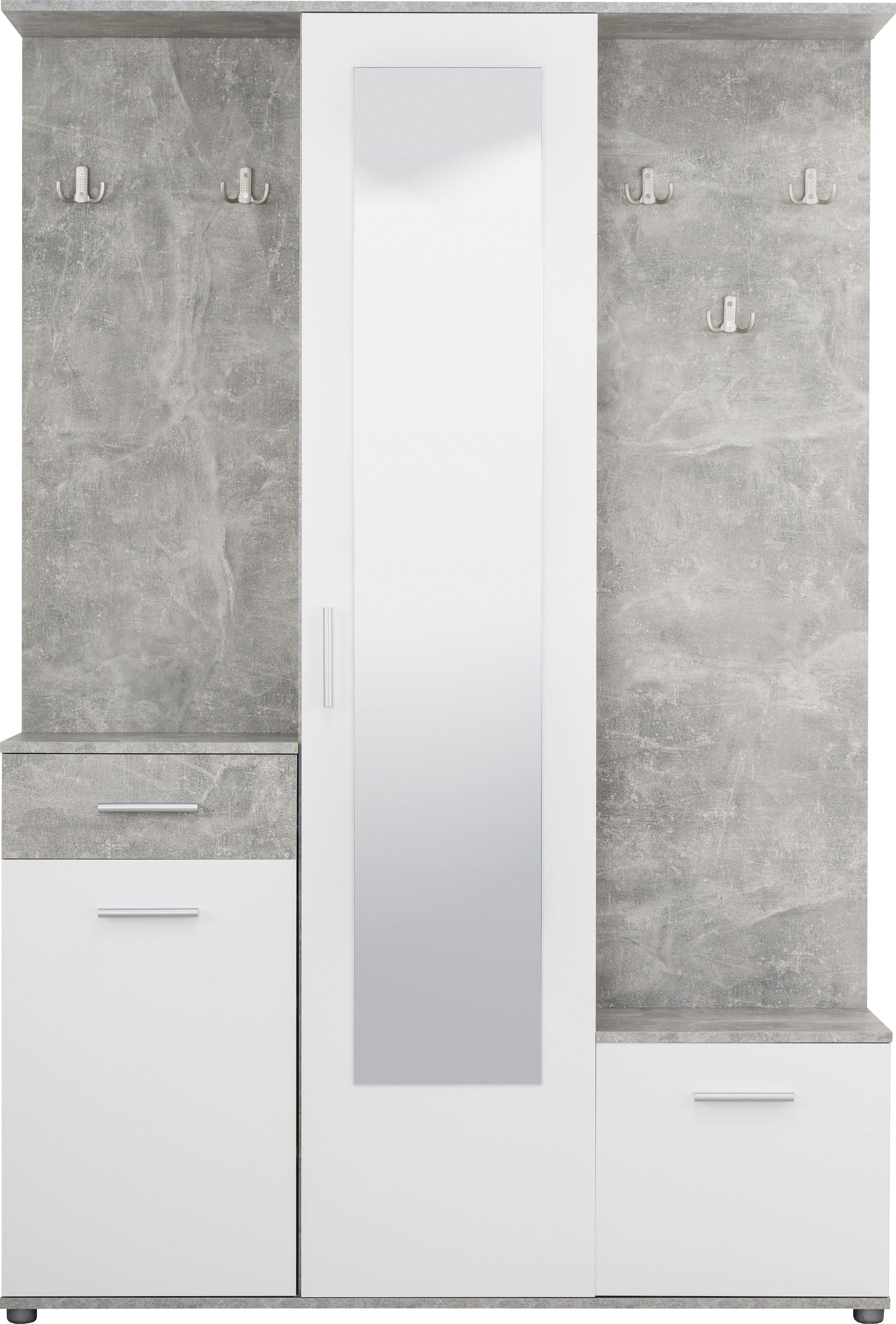 INOSIGN Vestiaire compact »Martin Flurgarderobe, Dielenschrank, Flurmöbel, Breite 134 cm« Schuhschrank, mit Spiegel, in modernen Farben, mit 10 Haken