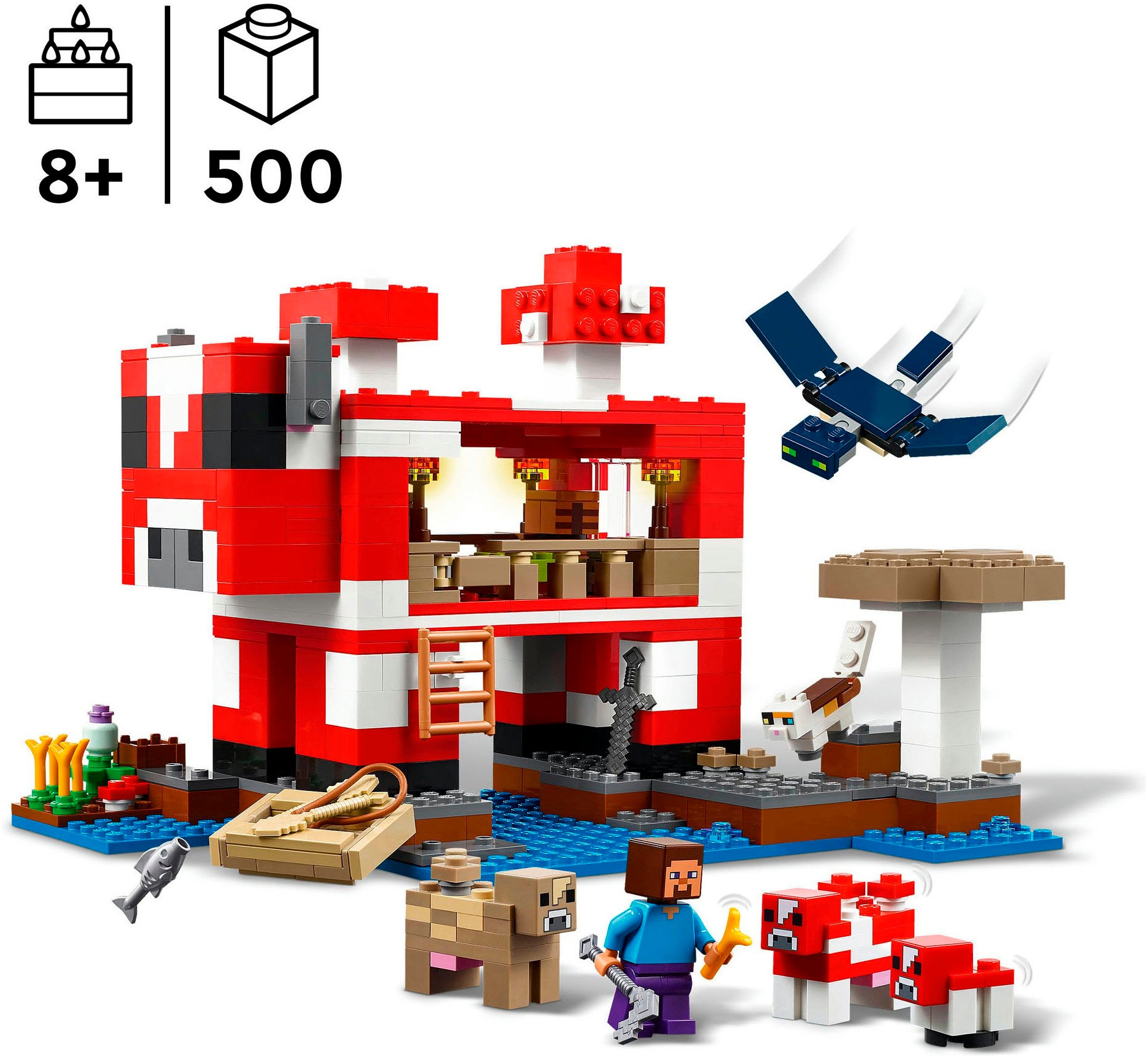 LEGO® Konstruktionsspielsteine »Das Pilzkuh-Haus (21270), LEGO Minecraft« Made in Europe