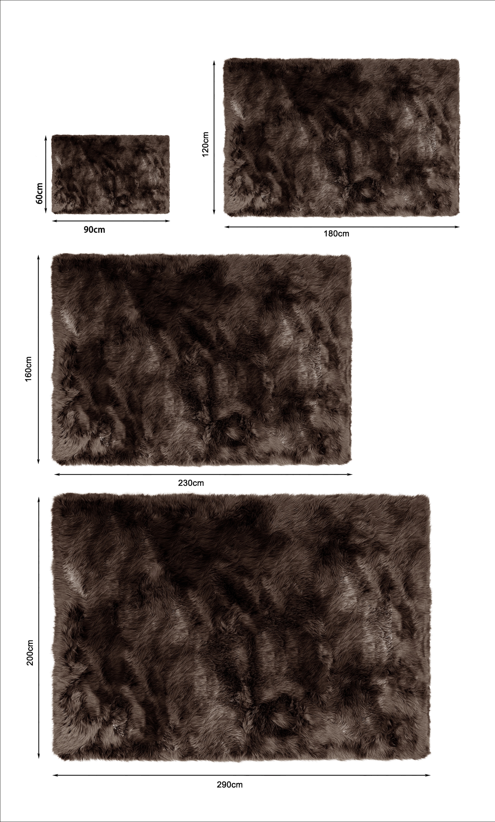 GOODproduct Tapis à poils longs »Valeria, Fellteppich, kuschelig, flauschig« Rectangulaire 60 mm Höhe Kunstfell, weiche Teppiche, Wohnzimmer, Schlafzimmer, Esszimmer