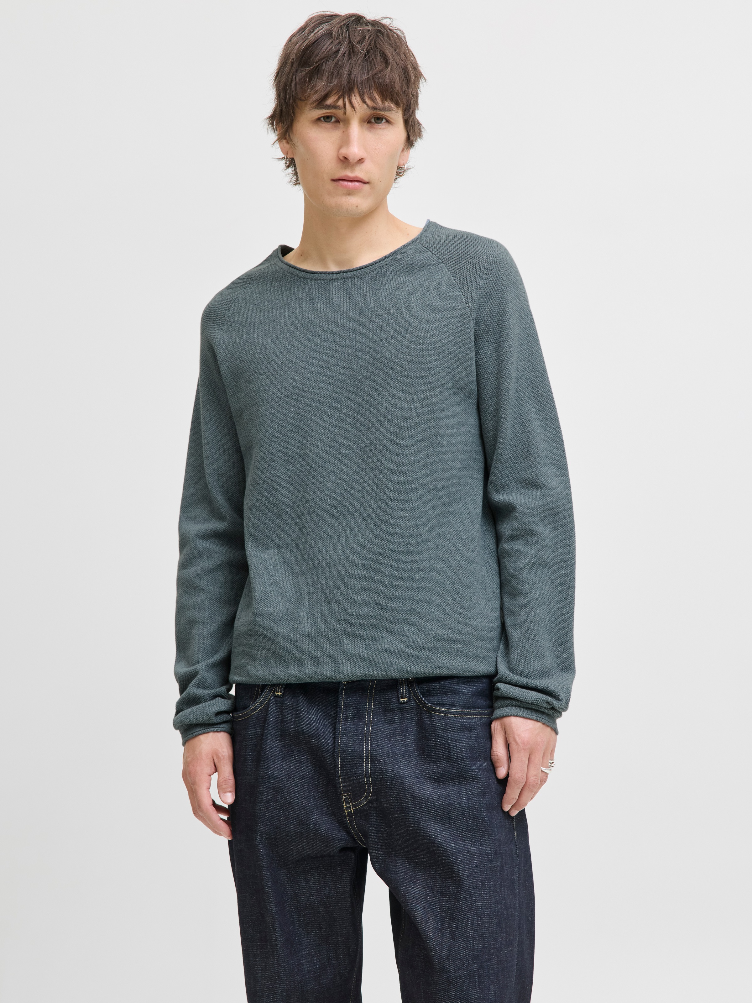 Jack & Jones Rundhalspullover »JJEHILL KNIT CREW NECK NOOS« Baumwolle, regular fit