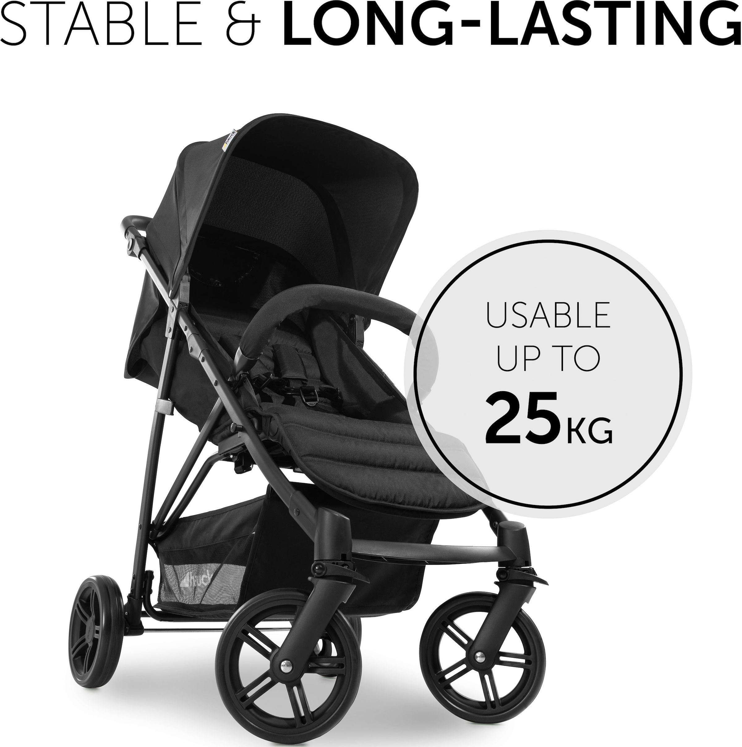 Hauck Kinder-Buggy »Rapid 4, schwarz« 25 kg mit schwenk- und feststellbaren Vorderrädern