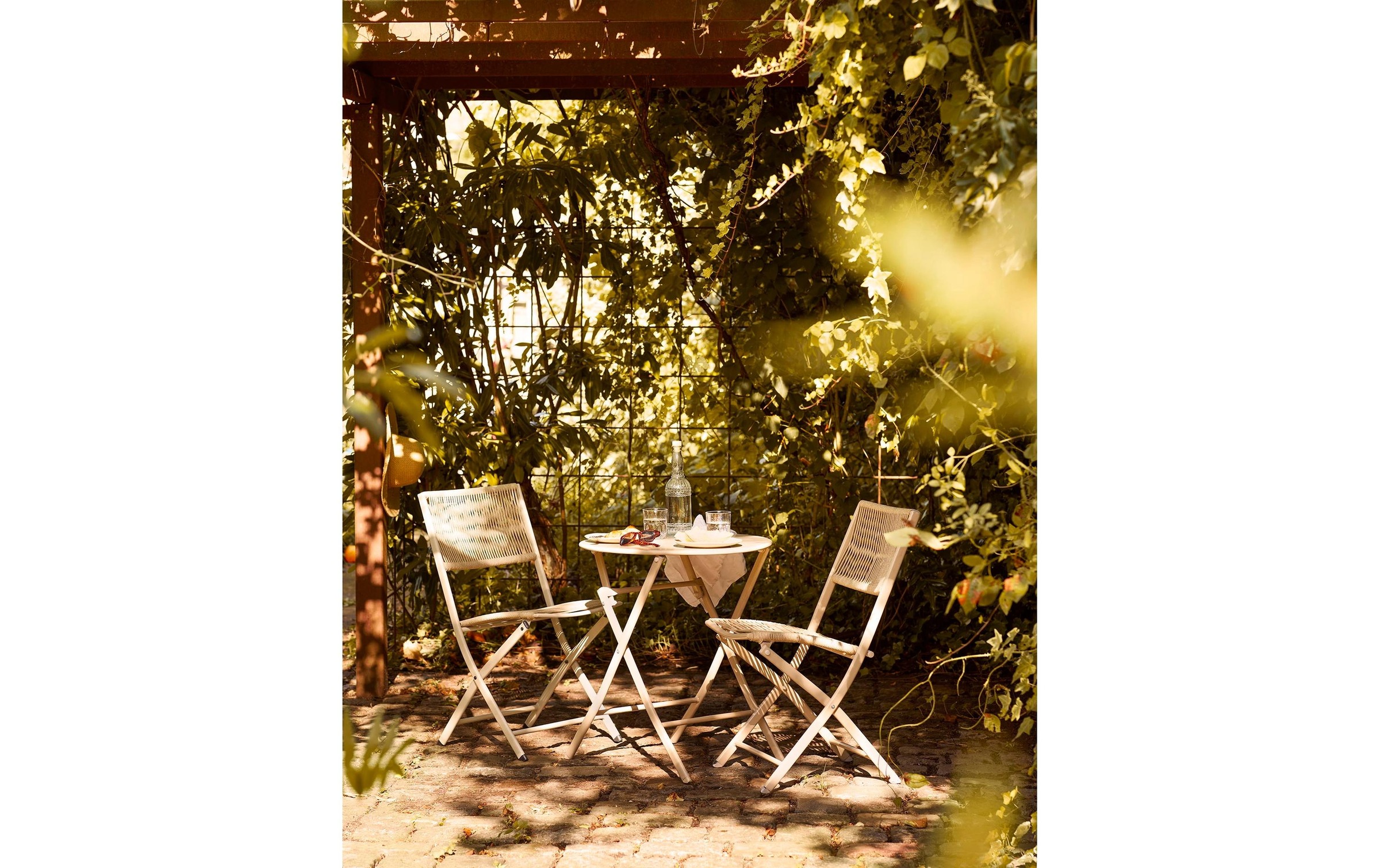 House Nordic Garten-Essgruppe »Arcas Taupe« 3-teiliges Gartenmöbel-Set mit Tisch und Stühlen