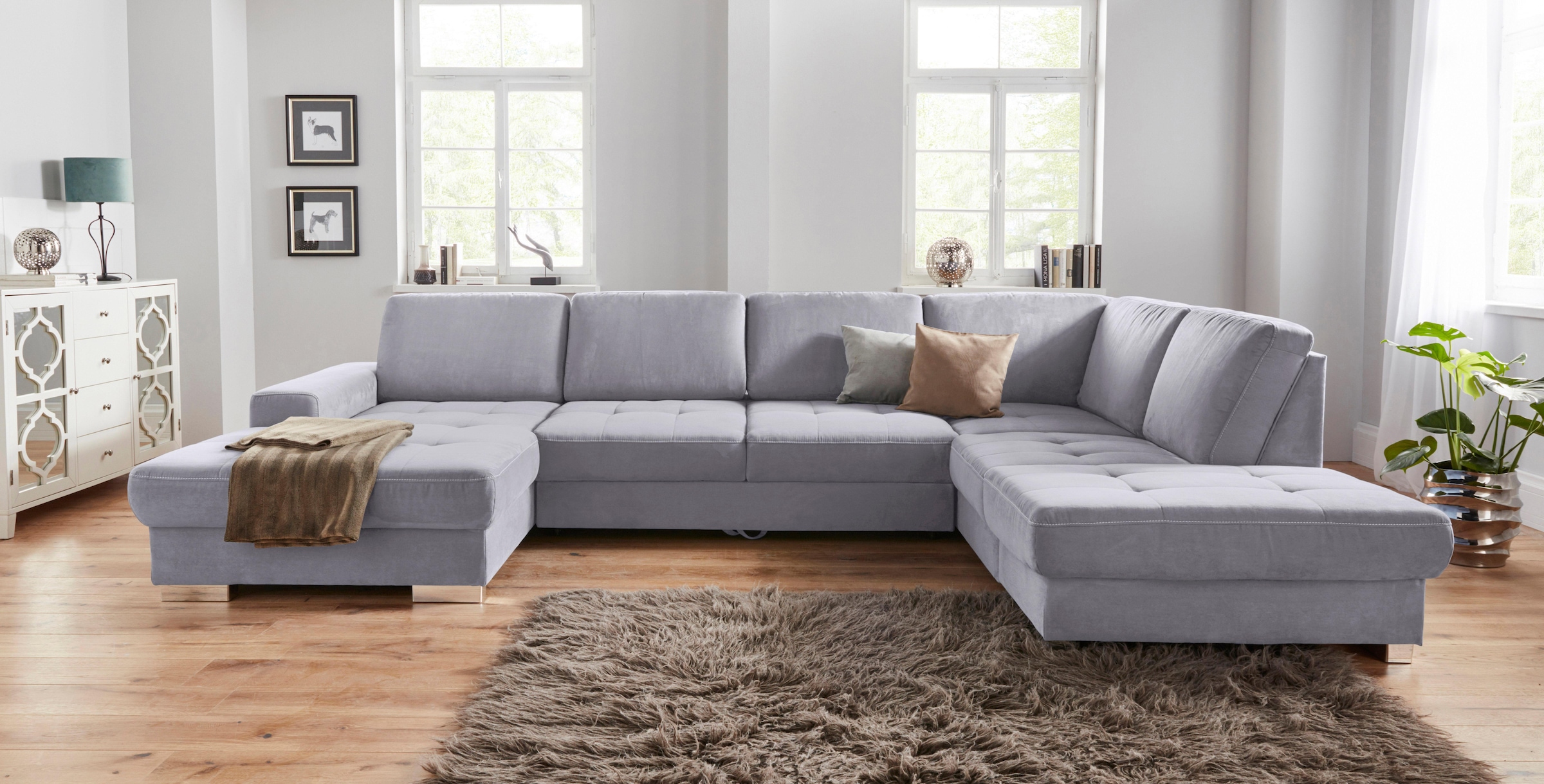 sit&more Paysage de salon »Santorini U-Form« mit Federkern und Sitztiefenverstellung, wahlweise mit Bettfunktion