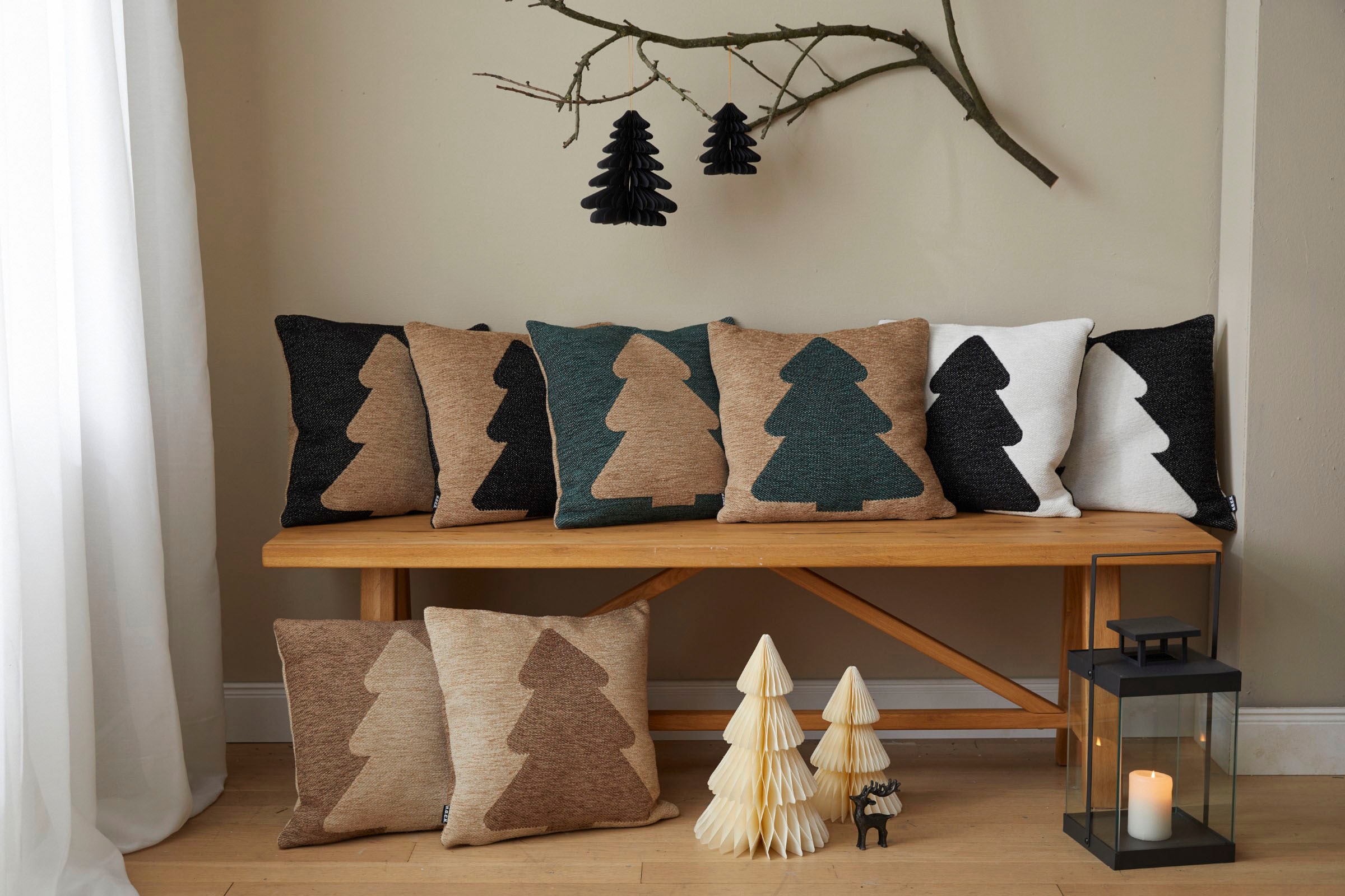 H.O.C.K. Dekokissen »X-Mas Tree« Weihnachtszeit, Tannenbaum, inkl. Füllung, Bezug mit Reissverschluss