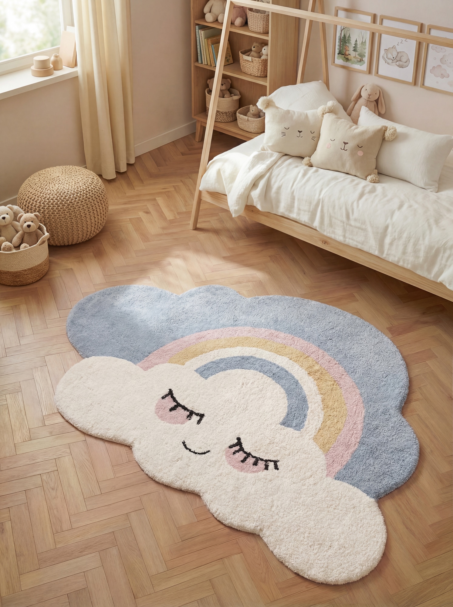 HANSE Home Tapis pour enfants »Nappi« Rectangulaire 10 mm Höhe lavable, fait main, doux, antidérapant, tapis de jeu pour chambre d'enfant