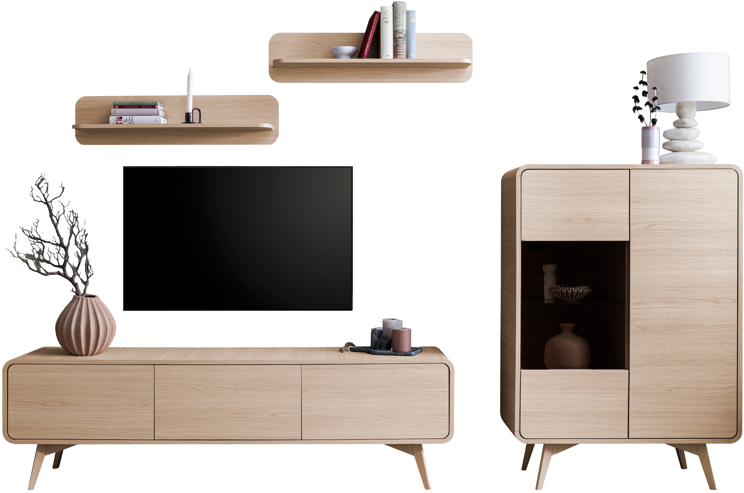 Home affaire Meuble mural »Torsby, moderne Anbauwand, Komplettset im Scandi-Stil« Set, 4 cuis tlg.