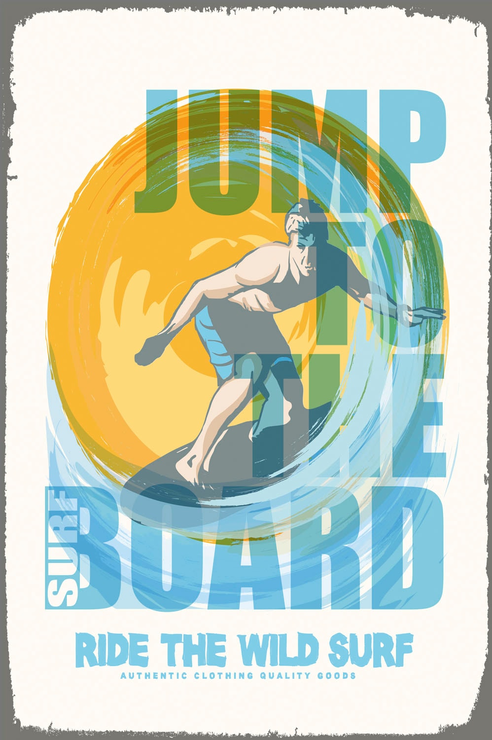 queence Metallbild »Wild Surf« 1 Stk. tlg. Stahlschilder