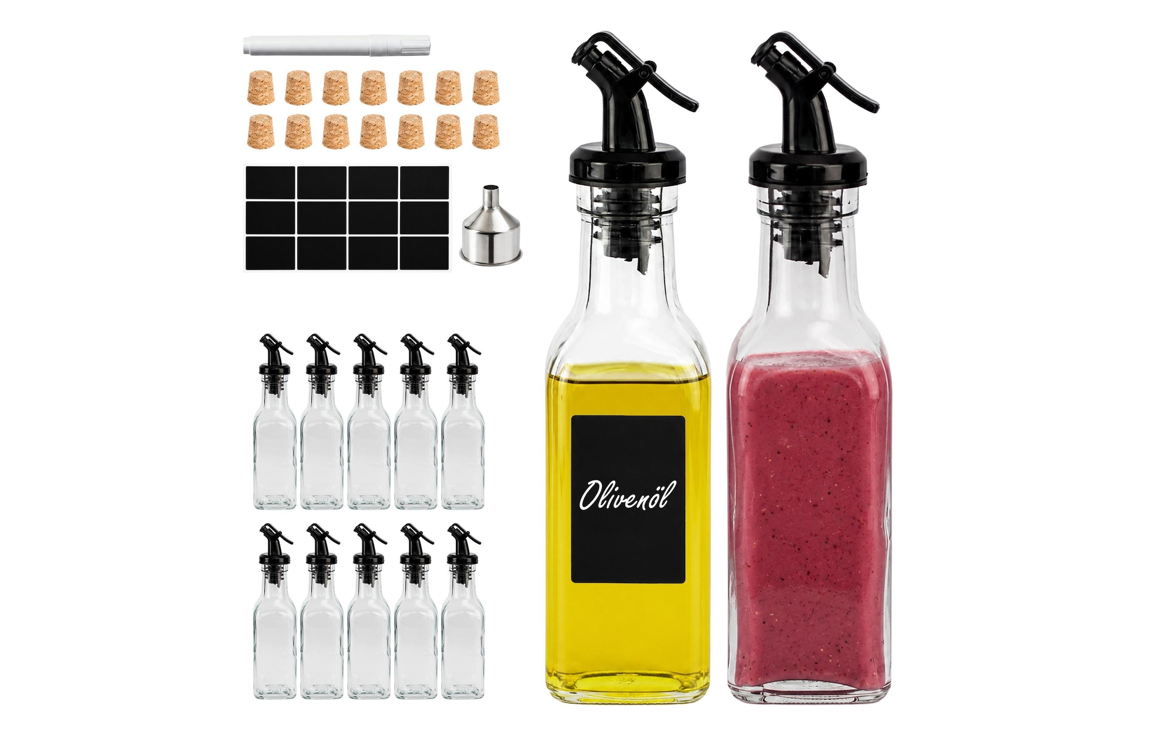 relaxdays Menage-Set »Ölflaschen Set 12-teilig Glas 150 ml«