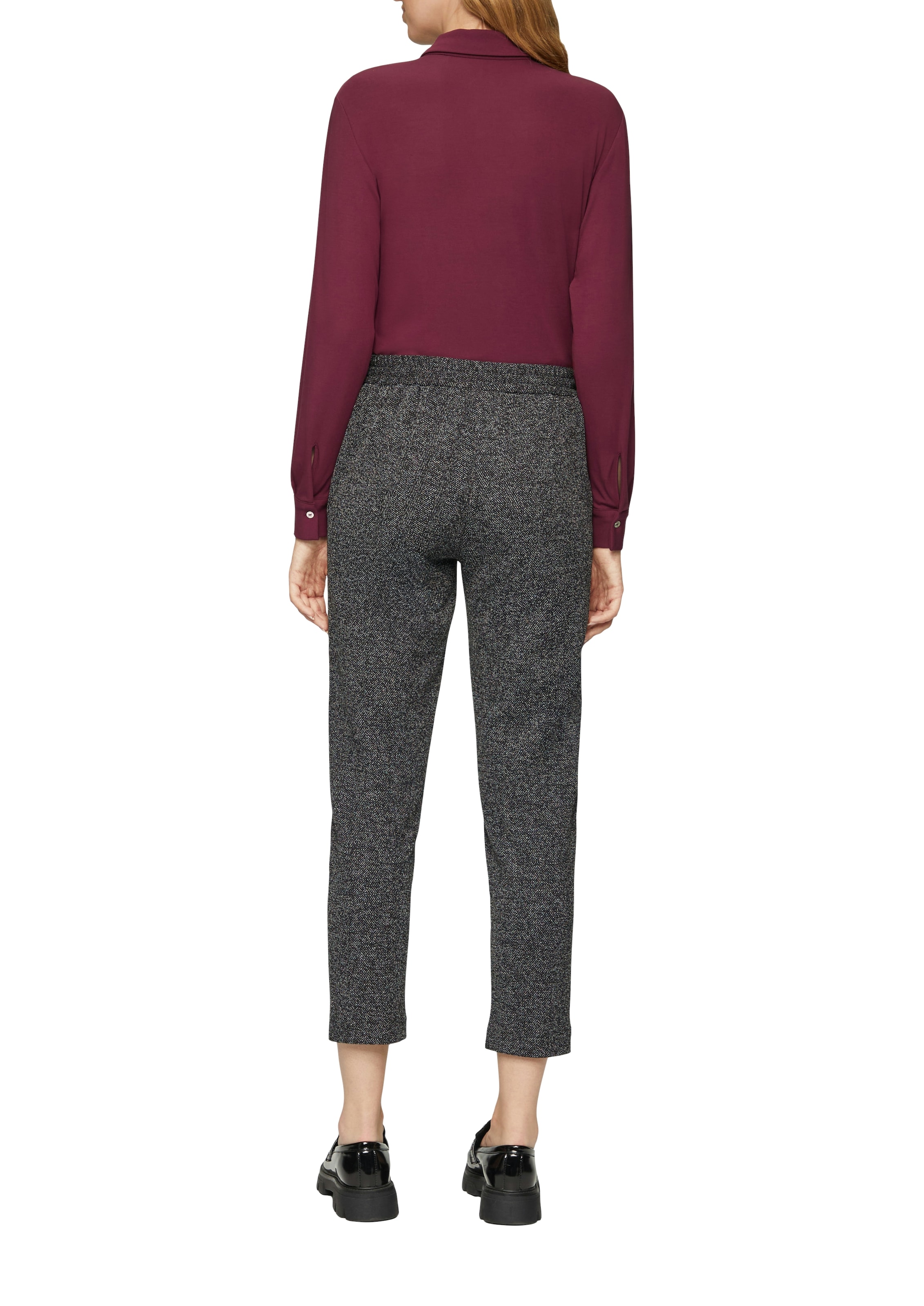 s.Oliver BLACK LABEL Pantalon en tissu  Sommerhose meliert, mit Kordelzug