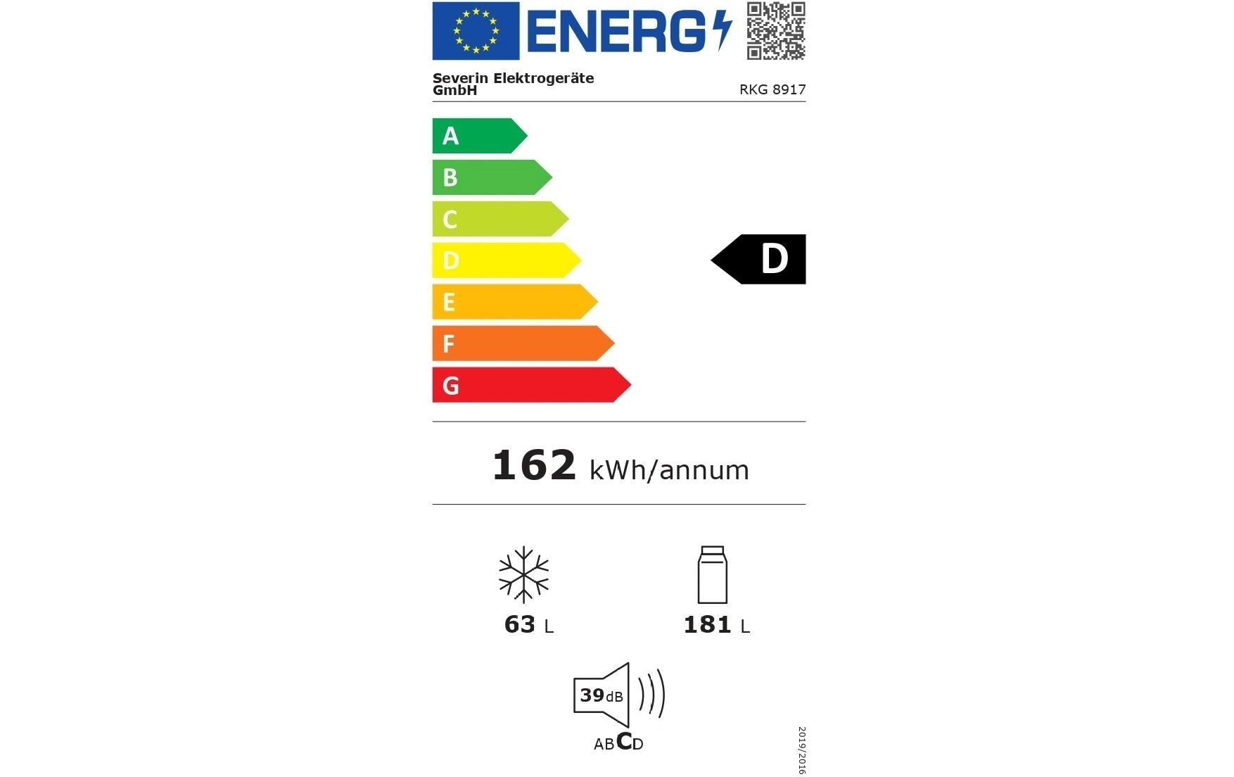 Severin Combiné réfrigérateur/congélateur »RKG8917« 181 cm hoch