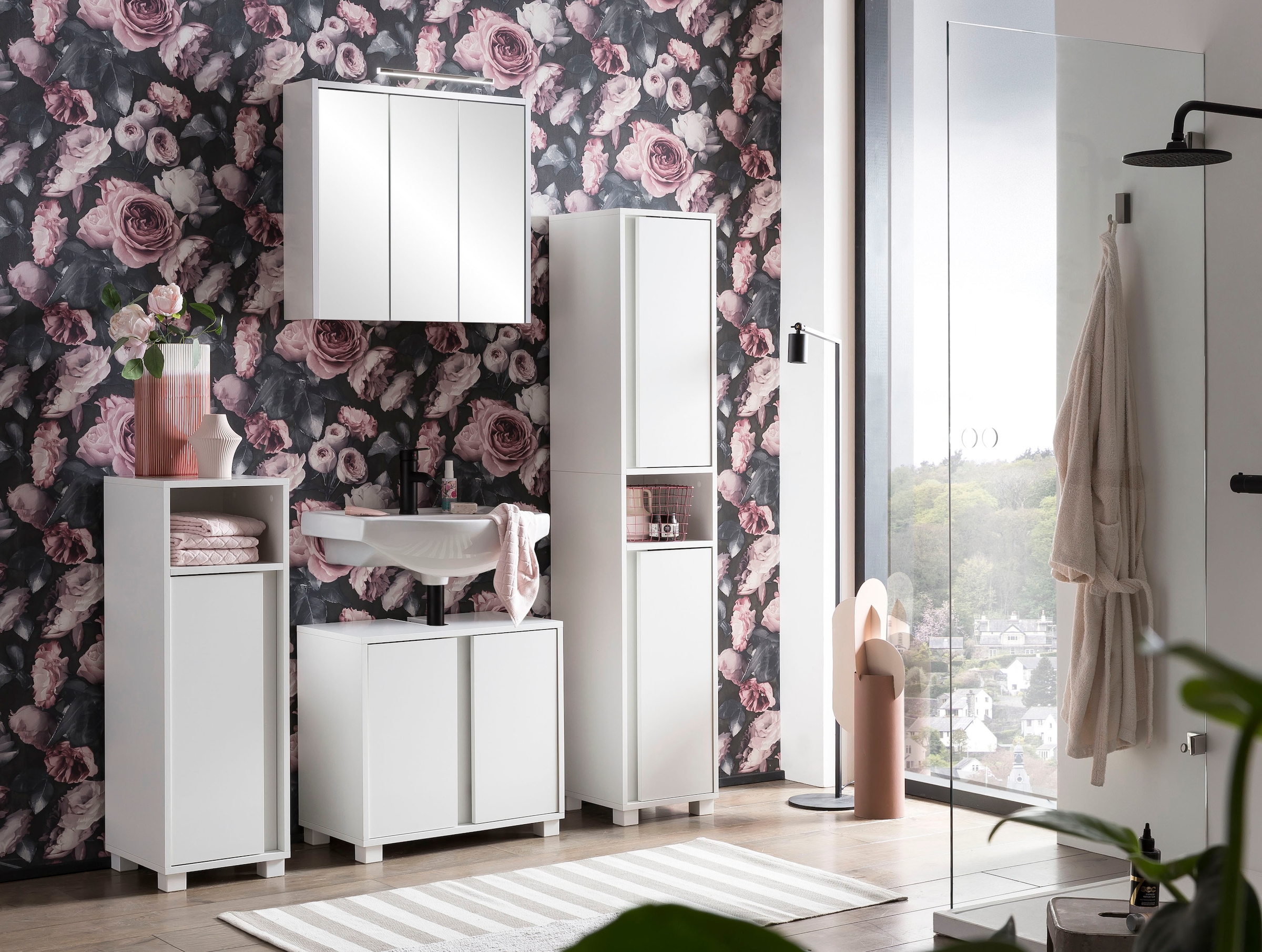 welltime Hochschrank »Dex« Badmöbel, Breite 32cm