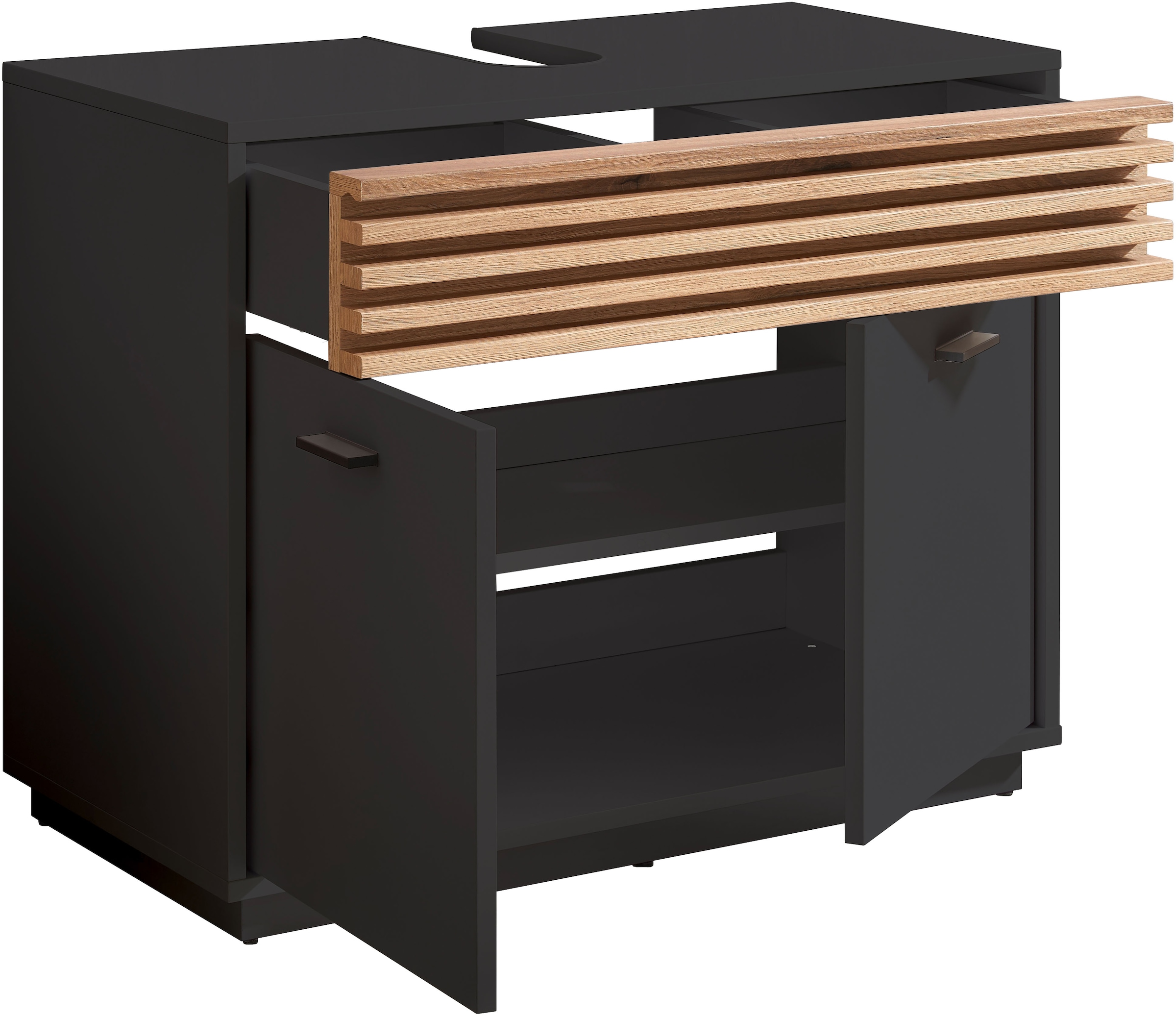 BASIC by Balculina Waschbeckenunterschrank »Liguria B/H/T 80x64x40 cm« 1 Stk. tlg. Breite 80cm, Unterflurauszug, FSC-Mix 70%